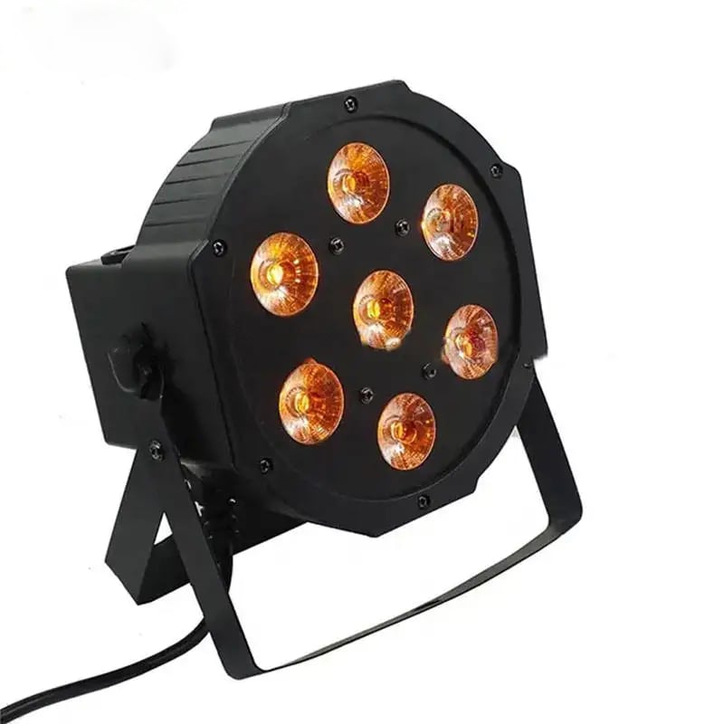 DJ Disco Wash 7x4W RGBW Dmx 4IN1 QUAD LED Flat Slim Par 64 Can Stage Light for Night Club