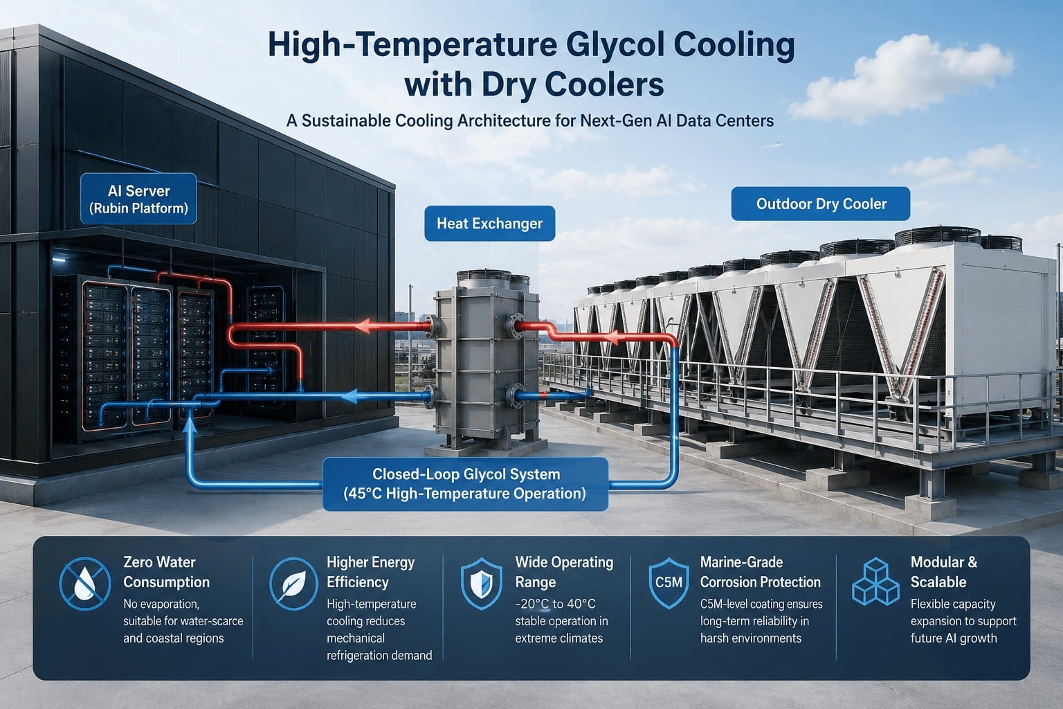 AI Data Centers Are Entering a New Cooling Era: Why High-Temperature Liquid Cooling and Dry Coolers Are Becoming Essential