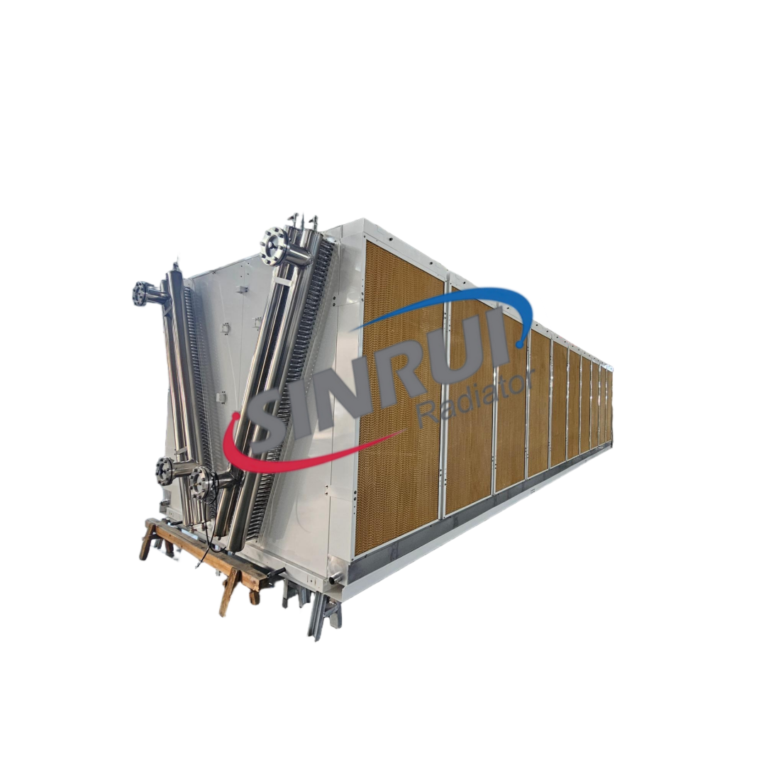Adiabatic Spray System Dry Cooler for Crypto Mining Devices