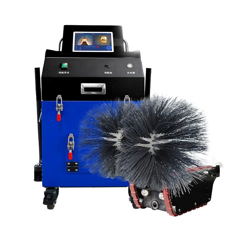 KT-956-D Tracked Air Duct Cleaning Robot with 1080p Cameras, 2000 m³/h Suction for 150-350mm