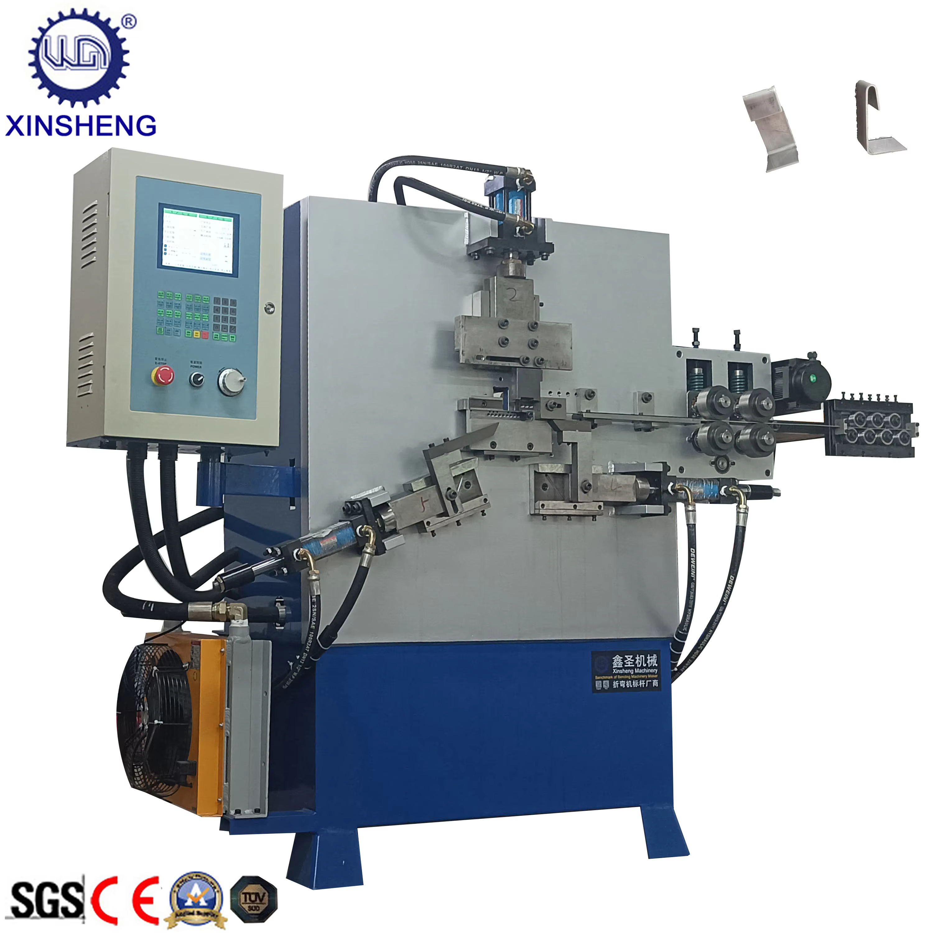 5.5kw Automatic Flat Strip Hanger Punching Bending Forming Making Machine factory