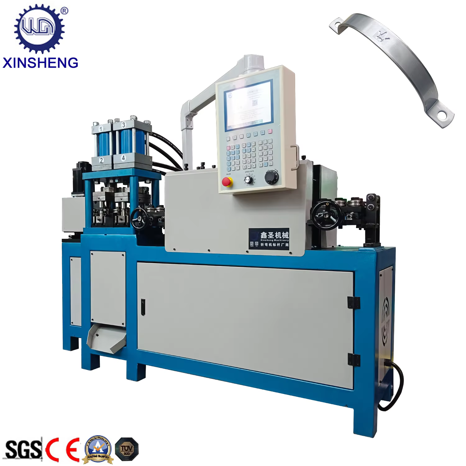10mm CNC Hydraulic Flat strap Hose Clamp Punching Bending Making Machine factory
