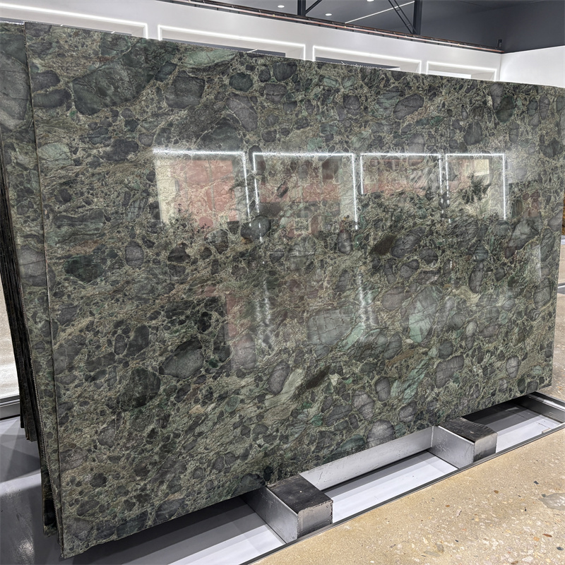 Emerald Green Stone Slab - Luxury Natural quartzite for Premium Countertops & Feature Walls
