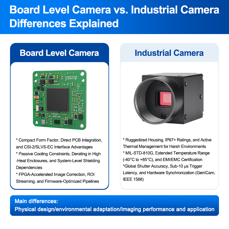 Camera ở cấp độ bo mạch so với Camera công nghiệp: Giải thích sự khác biệt
