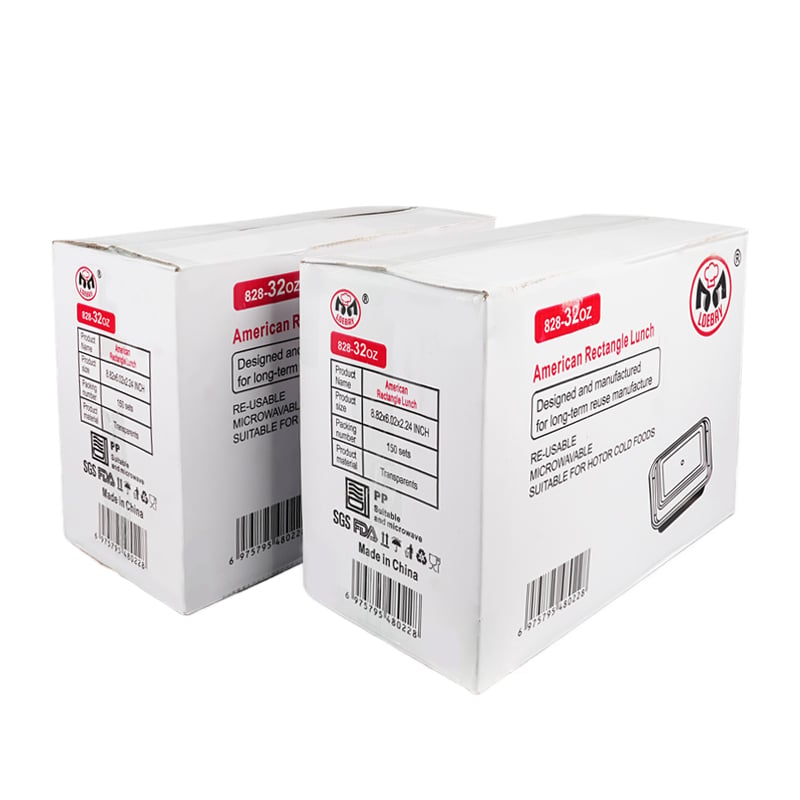 Recipiente din plastic PP reutilizabile pentru ambalare alimente, recipiente dreptunghiulare tip bento, tăvi pentru prânz cu capac