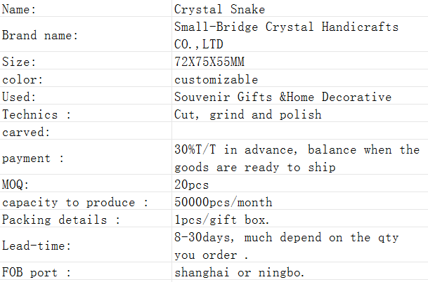 Crystal snake manufacturer with superior quality is the preferred choice for giving gifts to people. Living room ornaments are the preferred choice for giving friends birthday gifts supplier