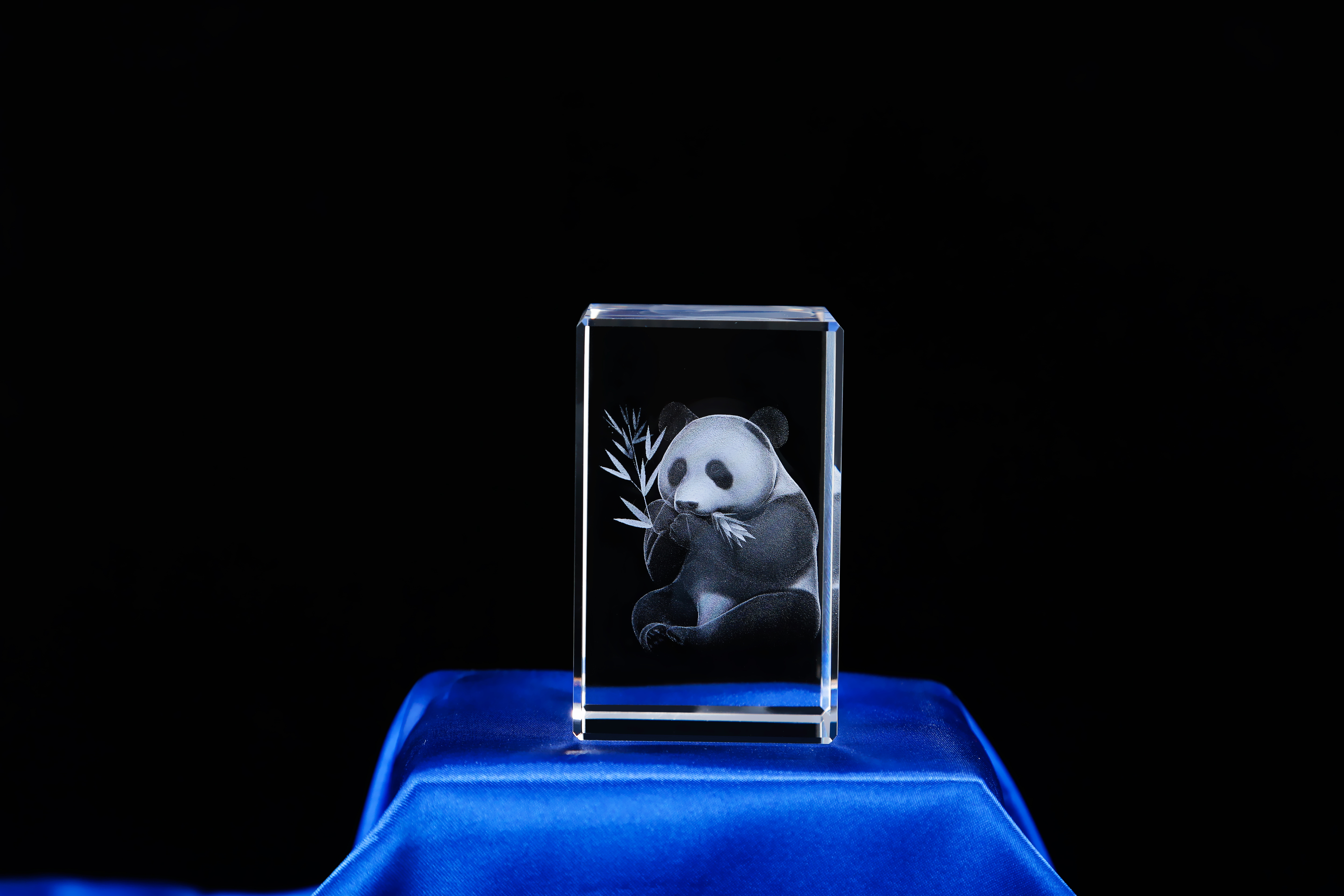 تصميم جديد بالجملة تذكار هدية نموذج بندا Panda ثلاثي الأبعاد بالليزر الكريستالي