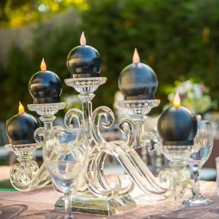 SmallBridge Kryształowe Srebrne Lustra Świeczników 5 Ramion Wysokie Świeczniki na Sprzedaż Candelabri
