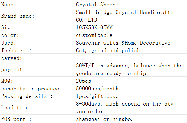 Crystal sheep manufacturer with superior quality is the preferred choice for giving gifts to people. Living room ornaments are the preferred choice for giving friends birthday gifts manufacture