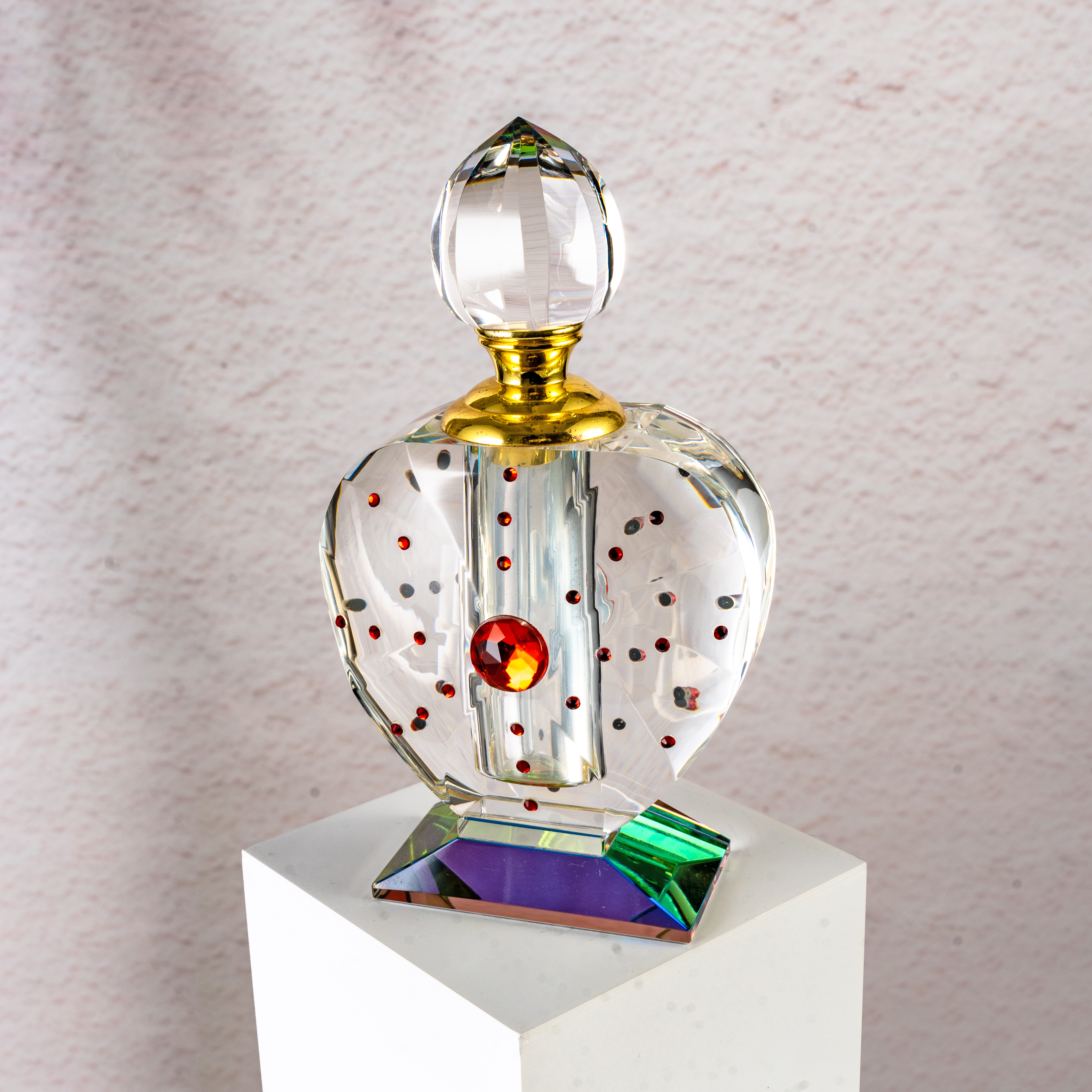 SmallBridge Luxury Crystal perfume Bottle Wholesale Transparent Color Plated Diamond Veneer Premium Essential Oil perfume Bottle with Drip Stick Suitable for Personal Use