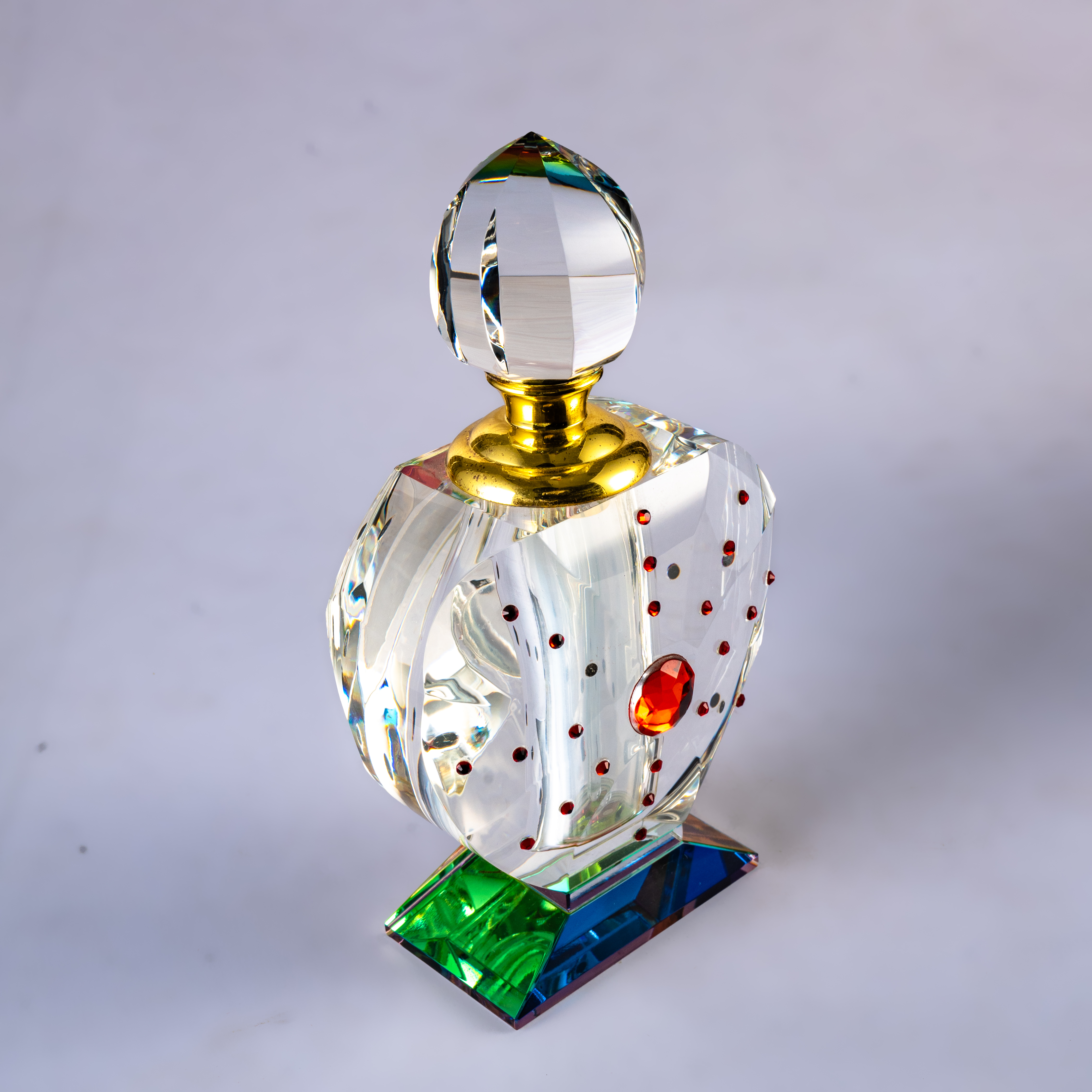 SmallBridge Luxury Crystal perfume Bottle Wholesale Transparent Color Plated Diamond Veneer Premium Essential Oil perfume Bottle with Drip Stick Suitable for Personal Use