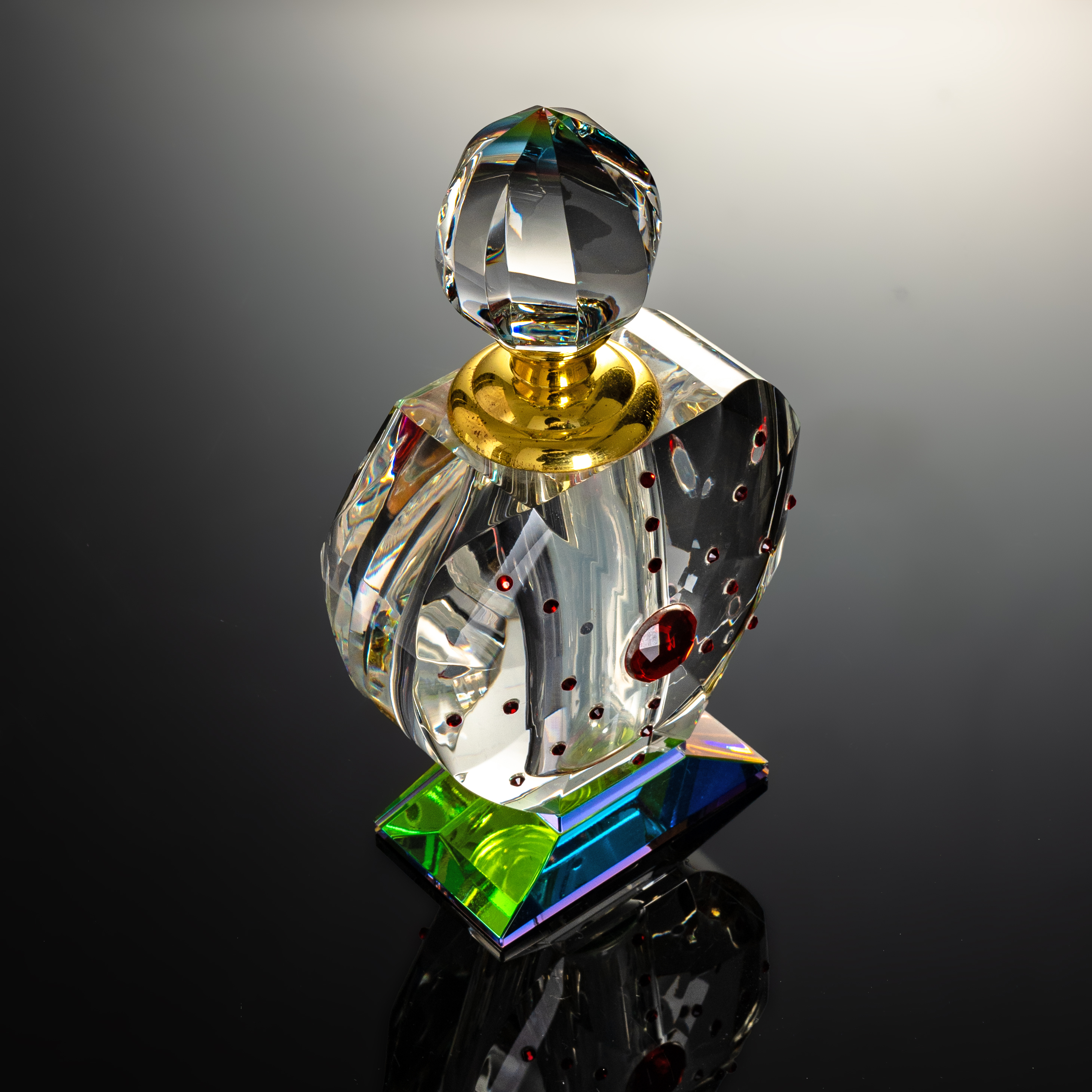 SmallBridge Luxury Crystal perfume Bottle Wholesale Transparent Color Plated Diamond Veneer Premium Essential Oil perfume Bottle with Drip Stick Suitable for Personal Use