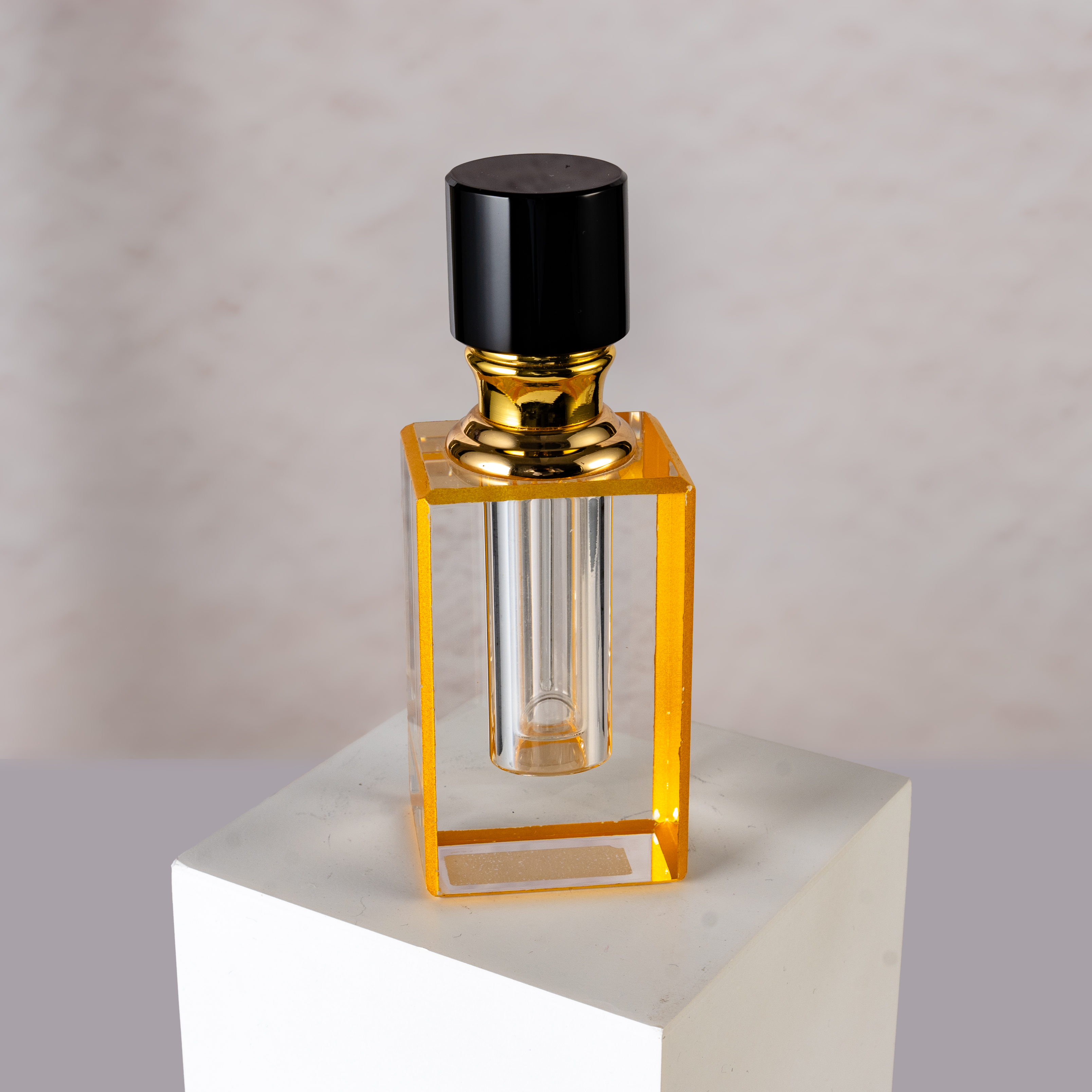 SmallBridge High quality Wholesale Transparent perfume Bottle Black Cap Bottle Body 349g Essential Oil Bottle Capacity 12ml Liquid Bottle for Boudoir Friend