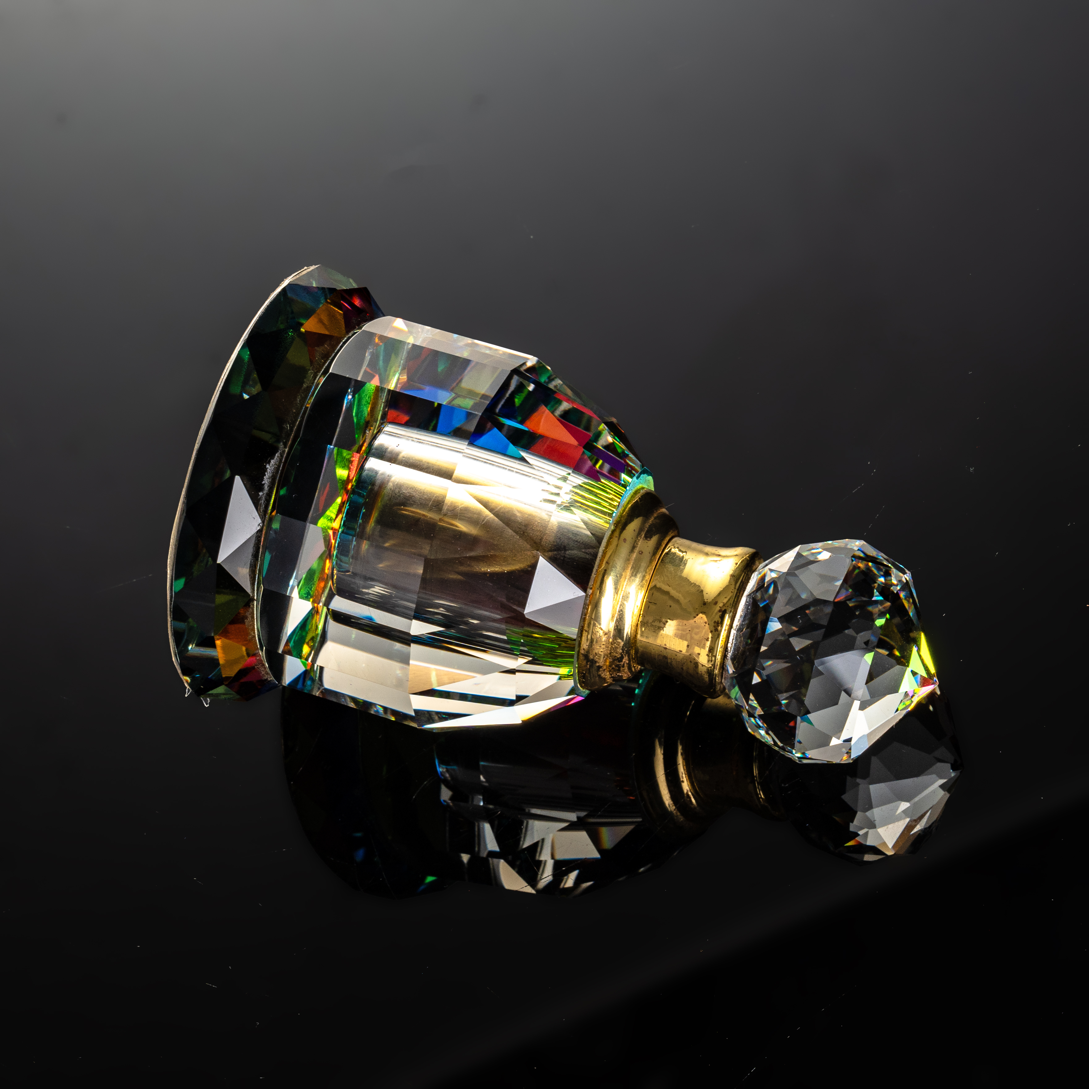 SmallBridge Crystal perfume bottle gourd transparent color plating customized wholesale for personal use preferred bottle body 247g