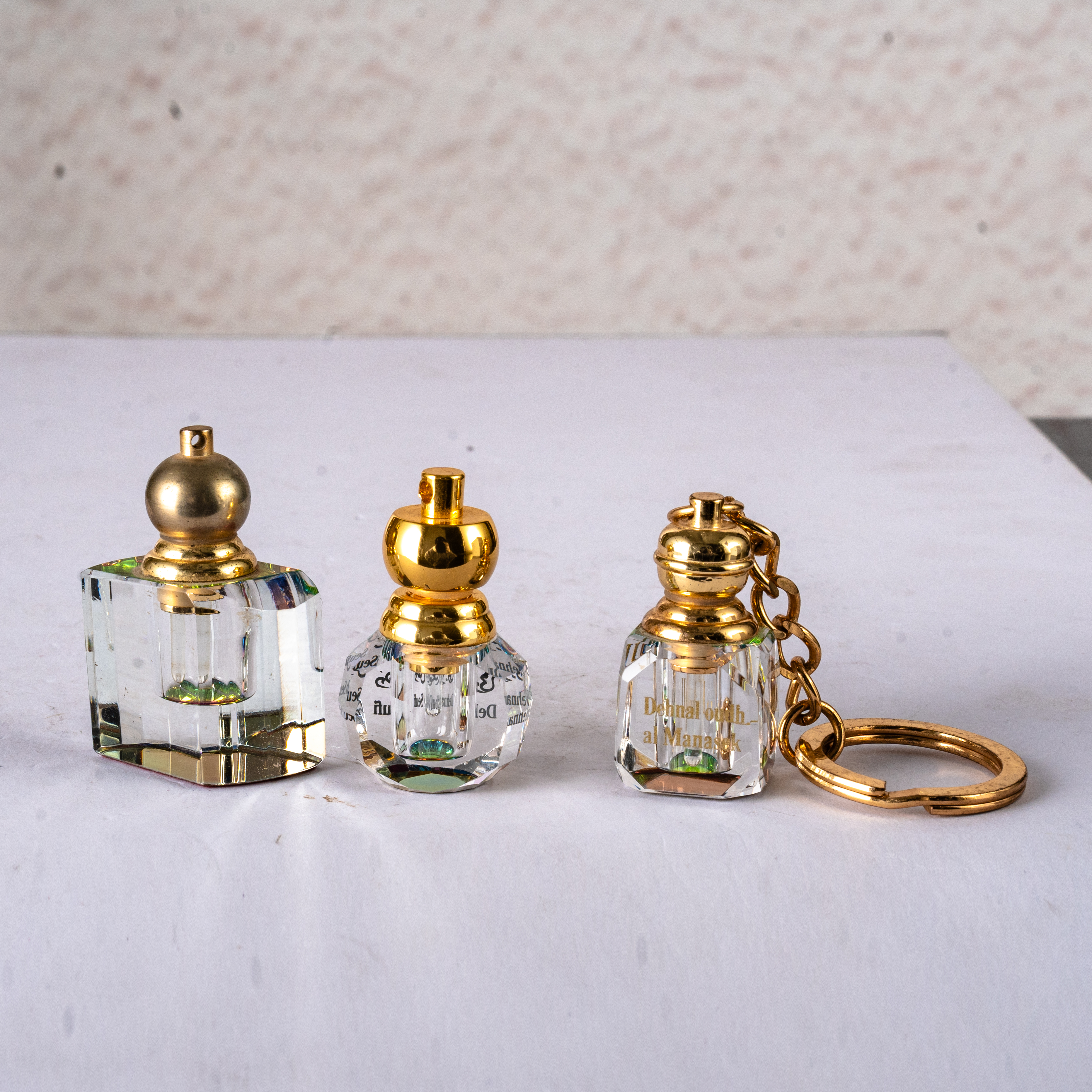 SmallBridge Crystal perfume bottle, small capacity, key chain, portable, customized for wholesale and personal use