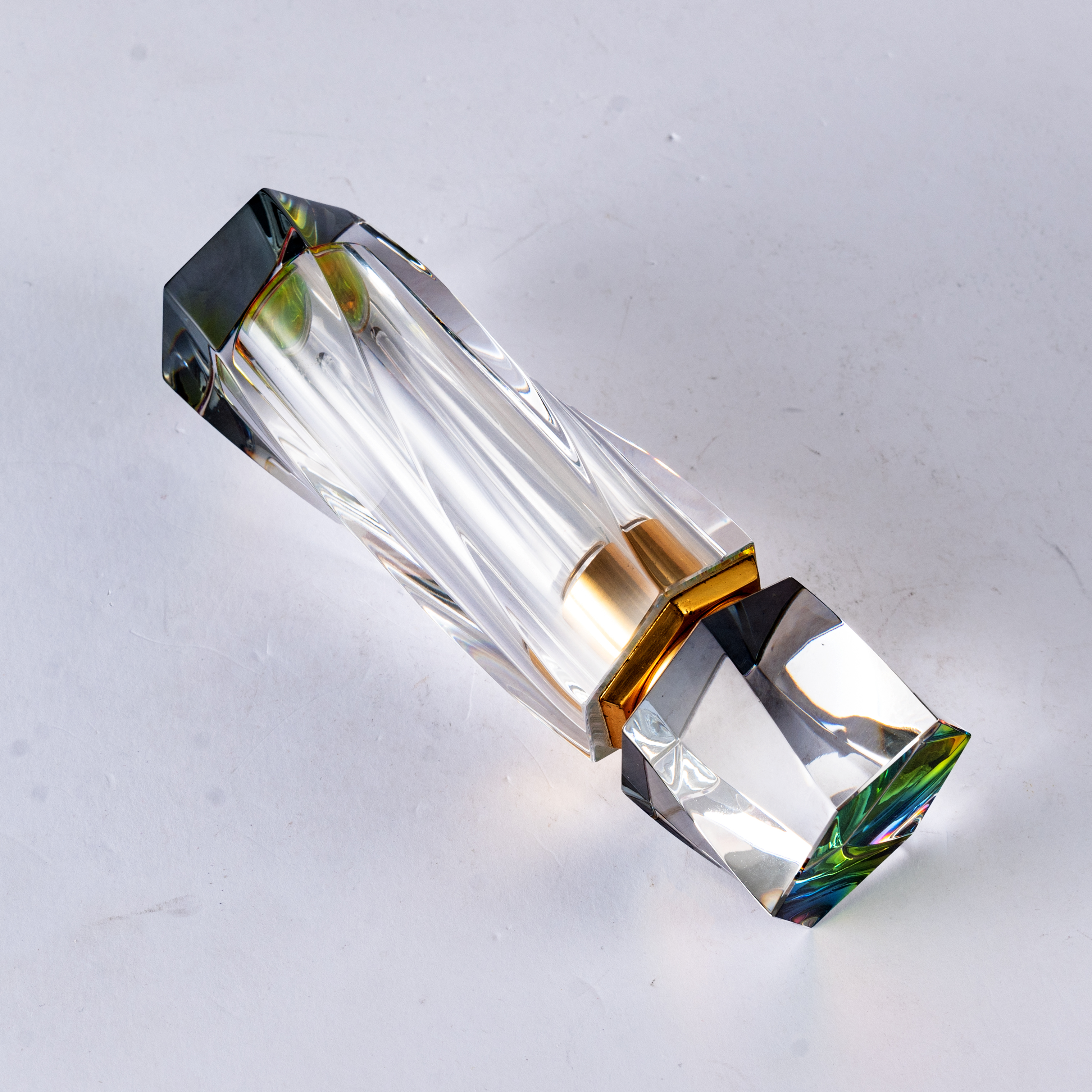 Smallbridge New Design Wholesale Transparent perfume Bottle Twist Diamond Color Plating Process perfume Bottle Essential Oil Bottle Liquid Bottle