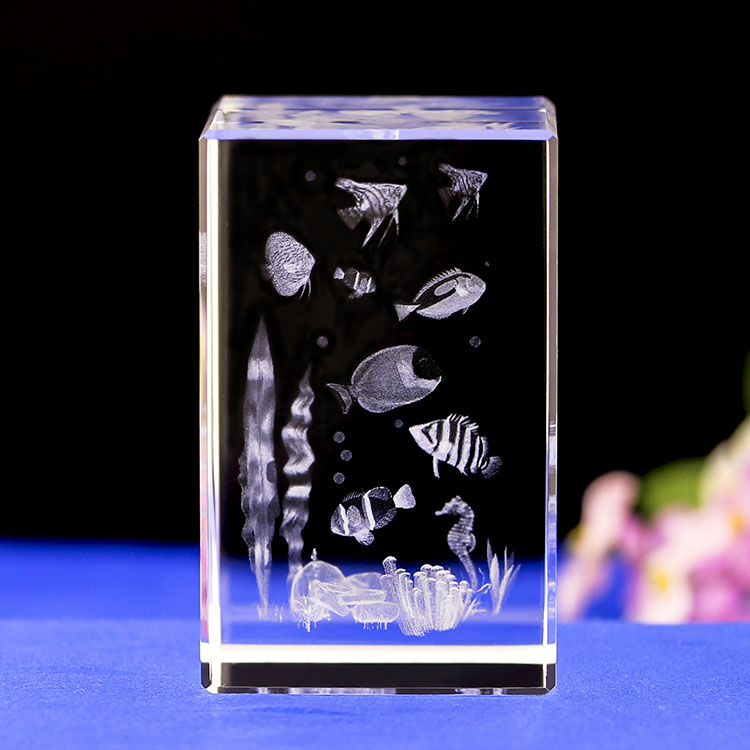 New design glass or crystal inside 3d laser cube engrave for gift factory
