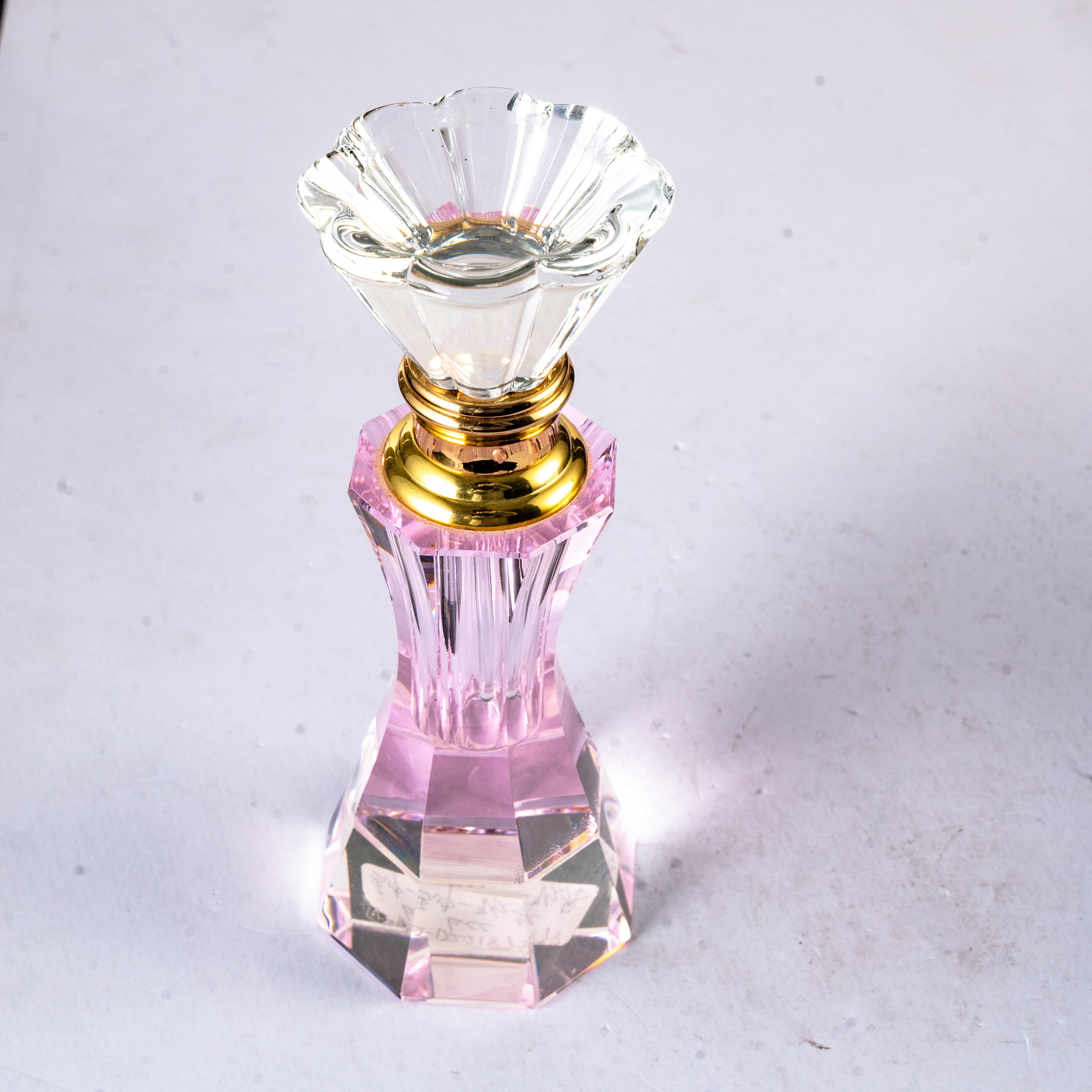SmallBridge Crystal perfume bottle, pink vase design, bottle cap, petal, novel shape, customizable, wholesale, self use, preferred bottle body 290g, 12ml