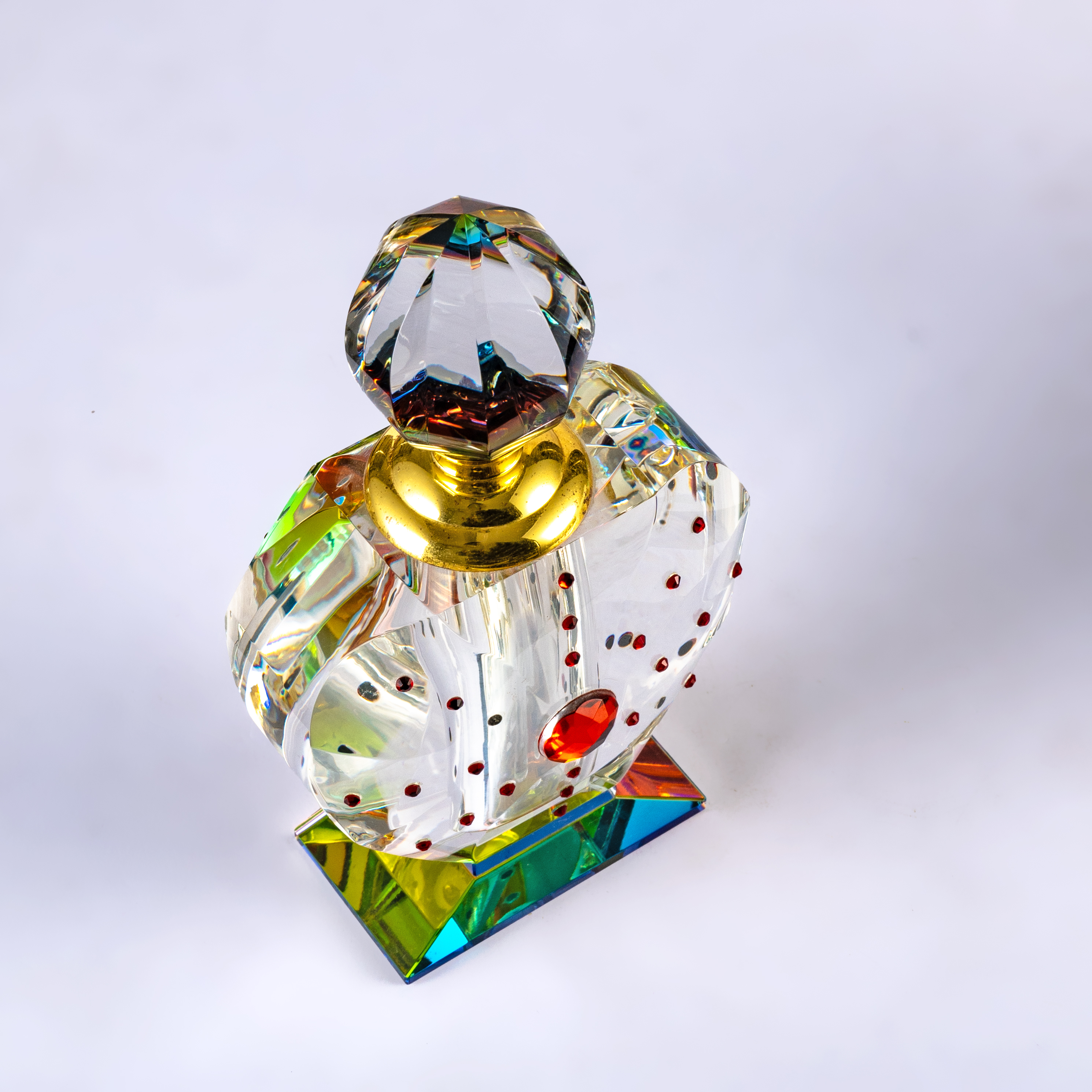 SmallBridge Luxury Crystal perfume Bottle Wholesale Transparent Color Plated Diamond Veneer Premium Essential Oil perfume Bottle with Drip Stick Suitable for Personal Use