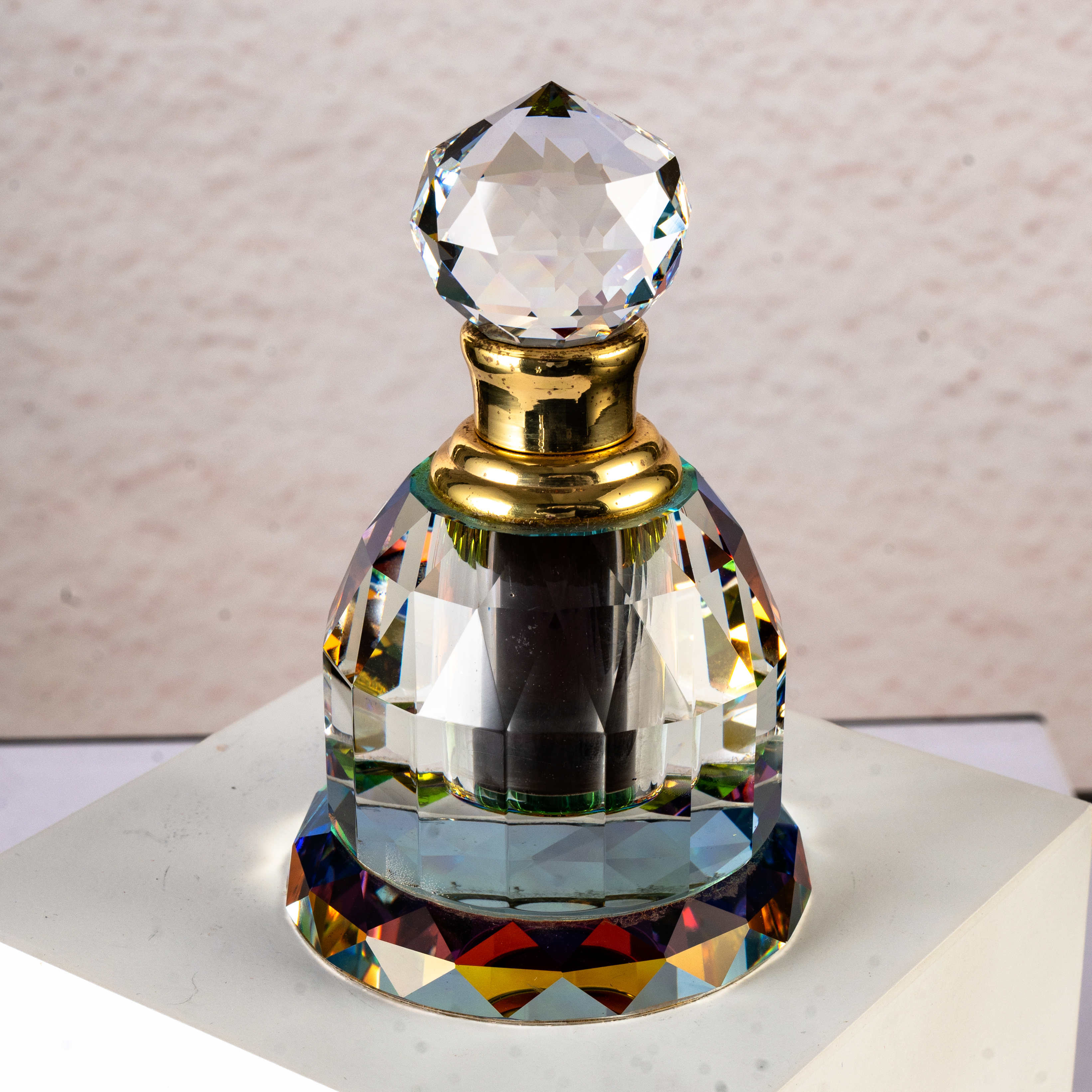 SmallBridge Crystal perfume bottle gourd transparent color plating customized wholesale for personal use preferred bottle body 247g