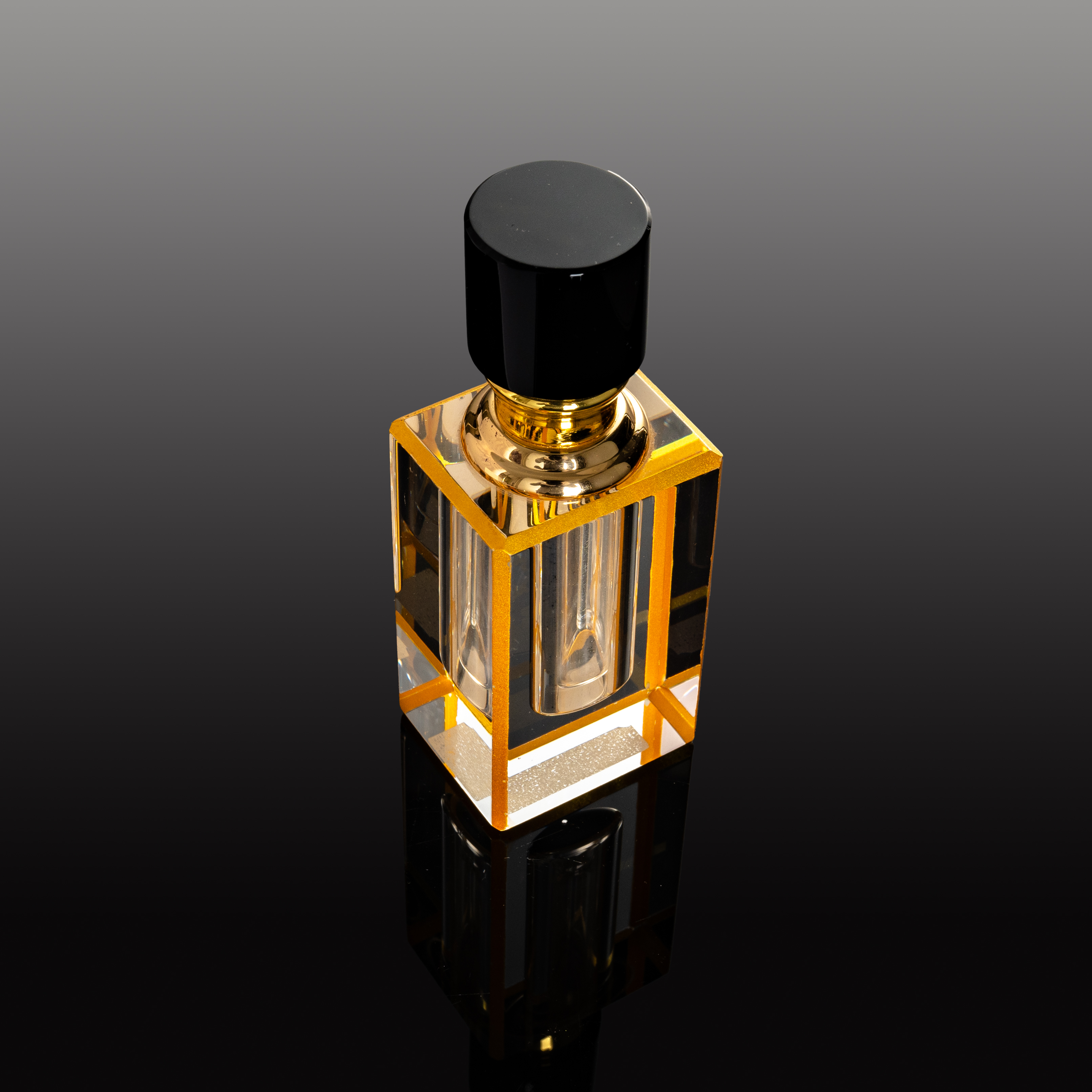 SmallBridge High quality Wholesale Transparent perfume Bottle Black Cap Bottle Body 349g Essential Oil Bottle Capacity 12ml Liquid Bottle for Boudoir Friend
