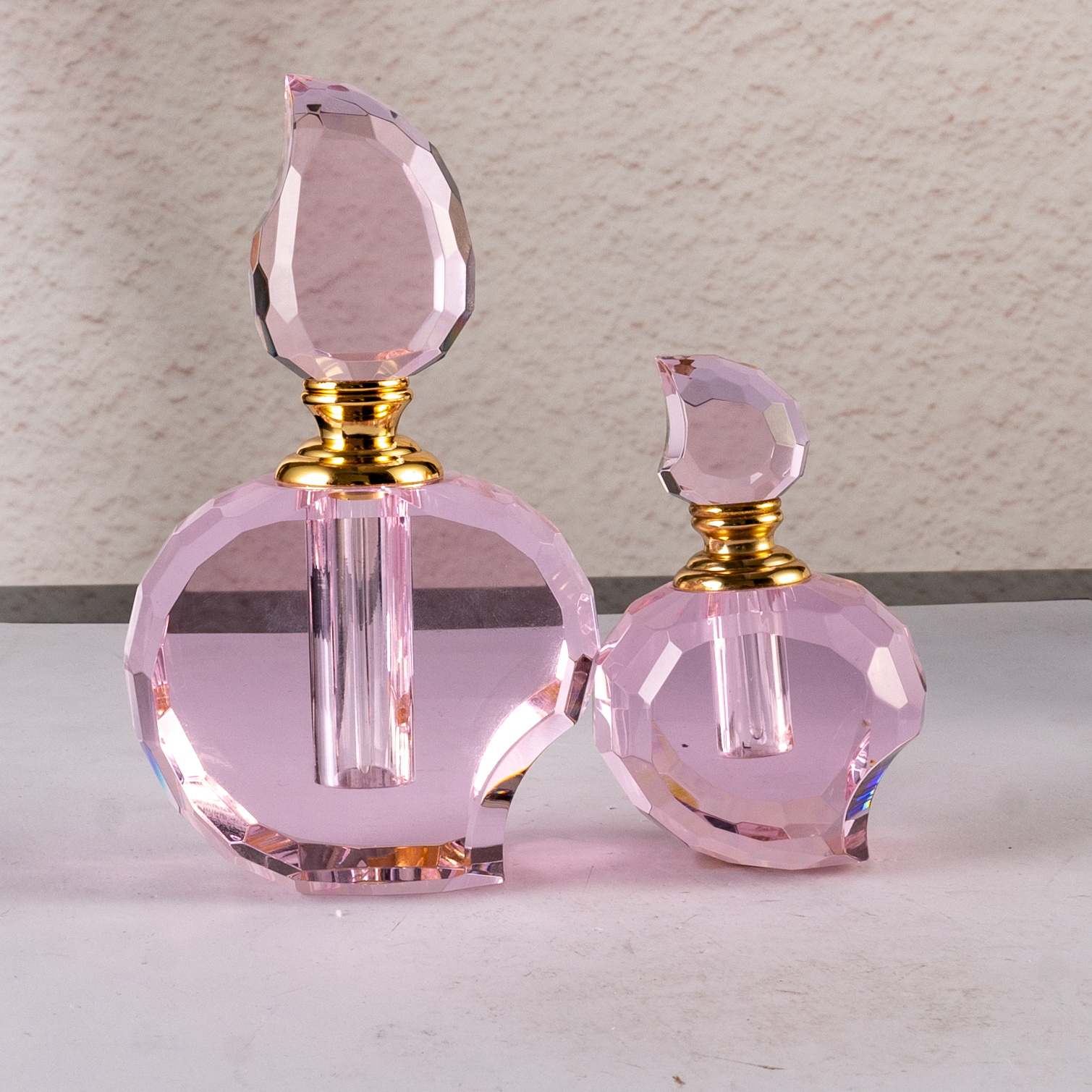 SmallBridge Crystal New Product Pink Half Apple perfume Bottle Customizable perfume Bottle Essential Oil Bottle Empty Bottle Gift Gift Premium Product