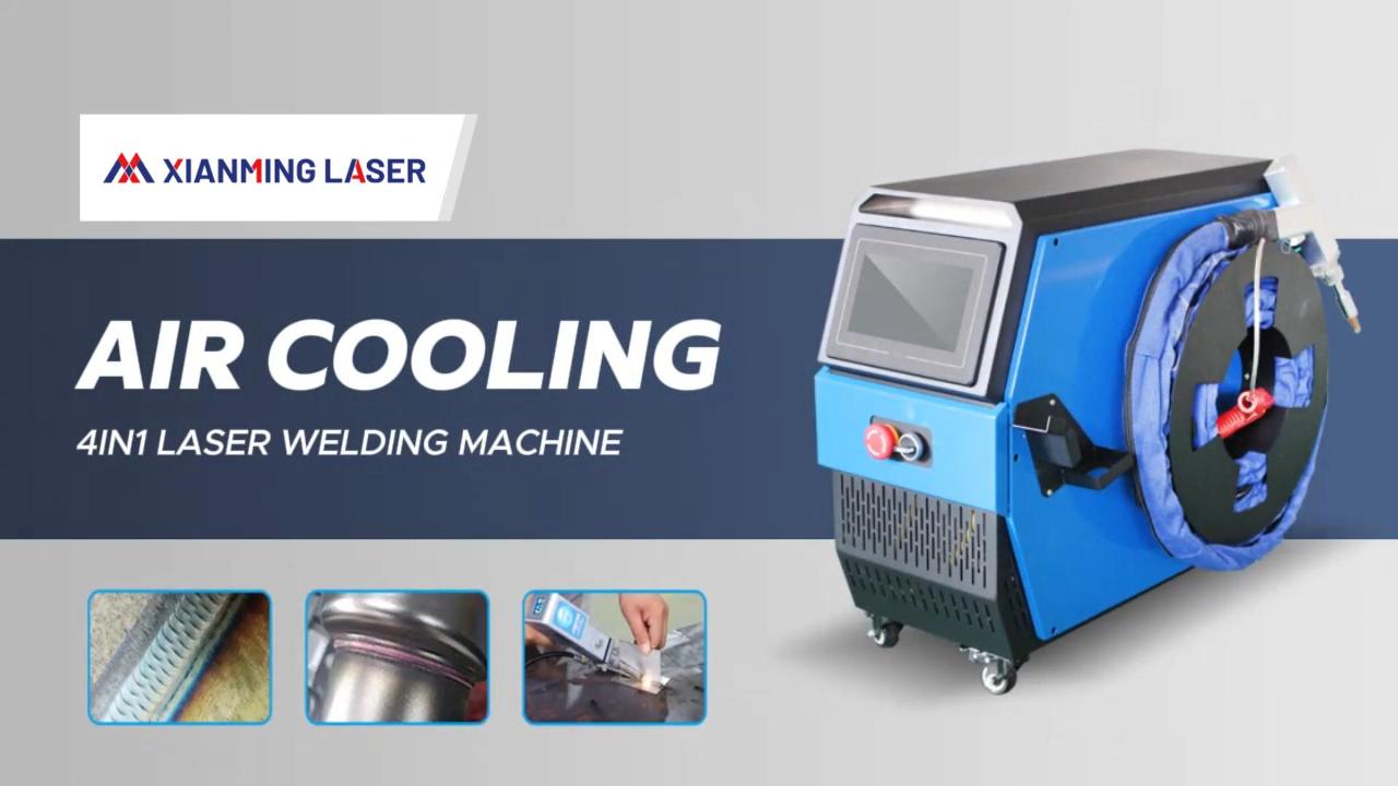 Machine de soudage laser à refroidissement par air 4 en 1 1150w 1250w 1450w 1950w affichage
