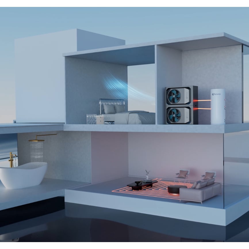 Air to water heat pump: intelligent control at will, constant temperature at home