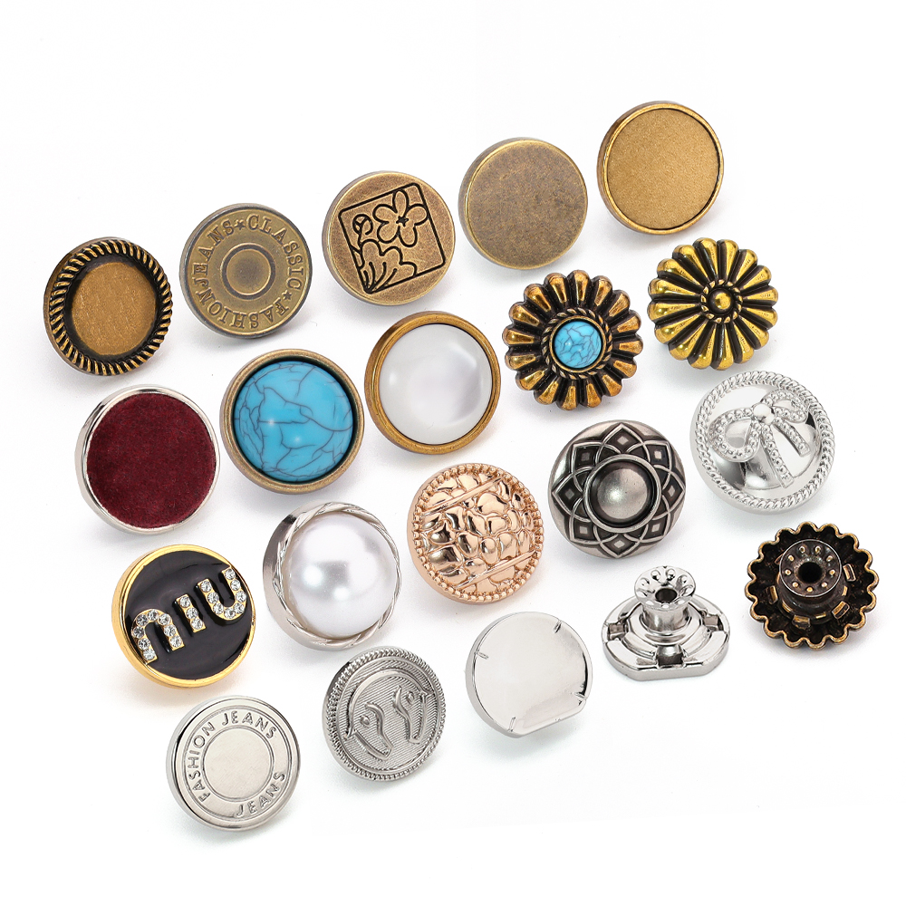 Classic Zamak Custom Denim Buttons 17mm