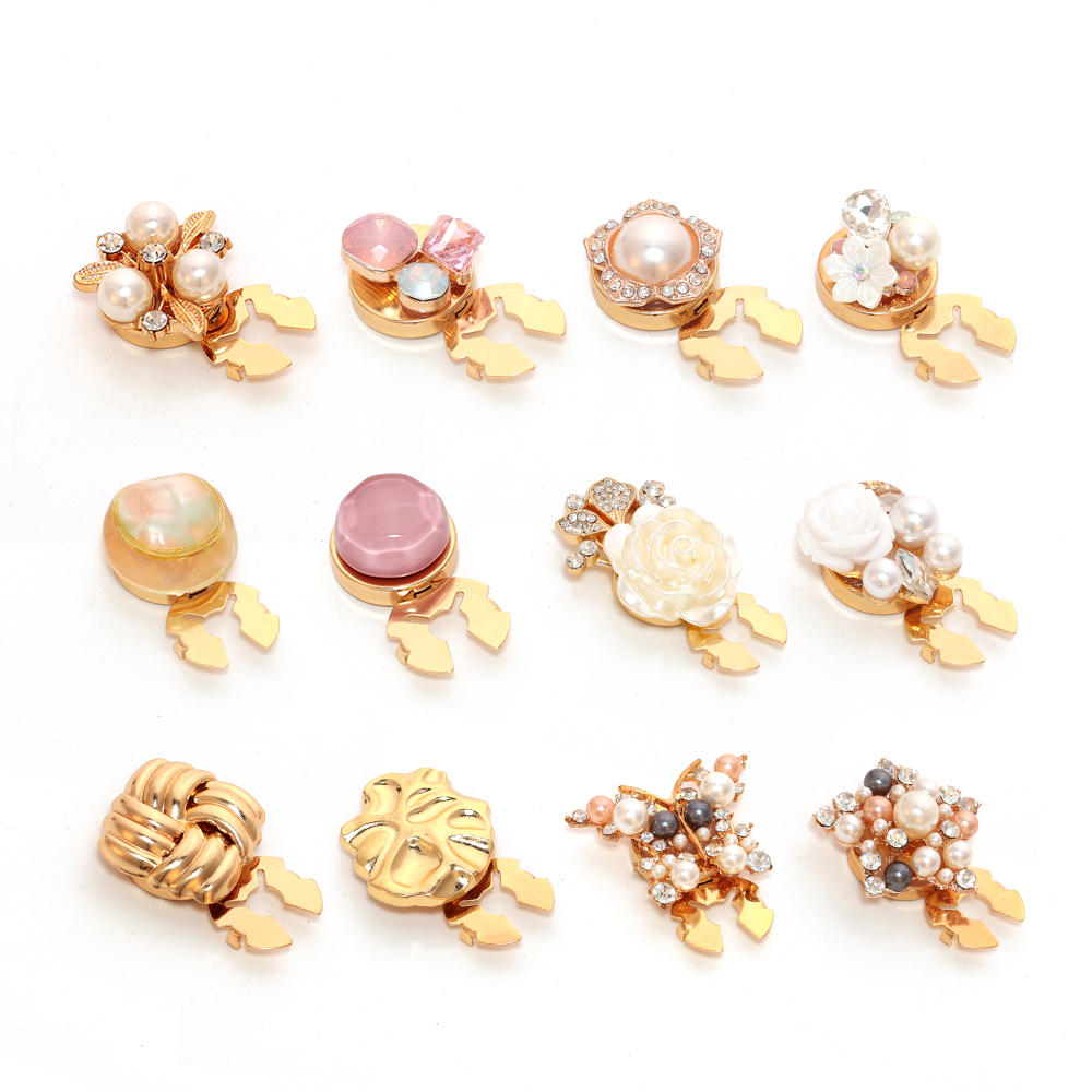 Pearl Crystal Button Covers for Dresses