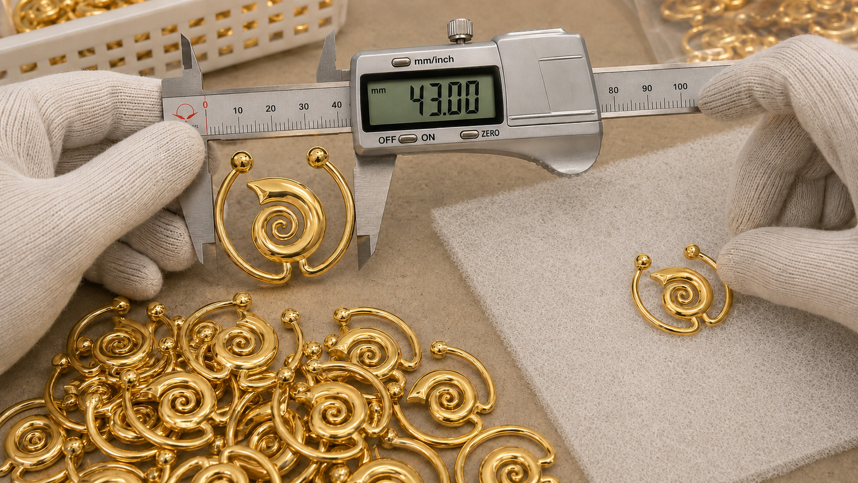 Decorative buckle size and surface quality inspection