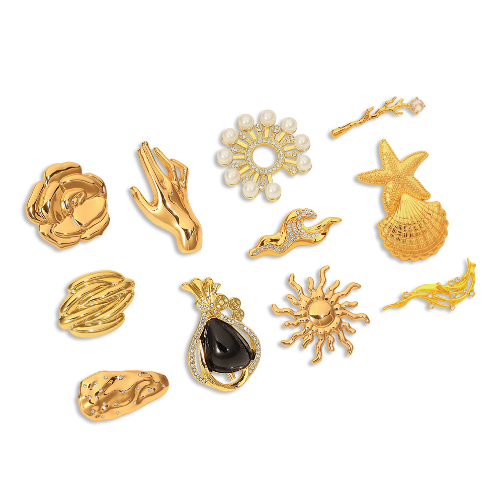 gold plated decorative brooch styles