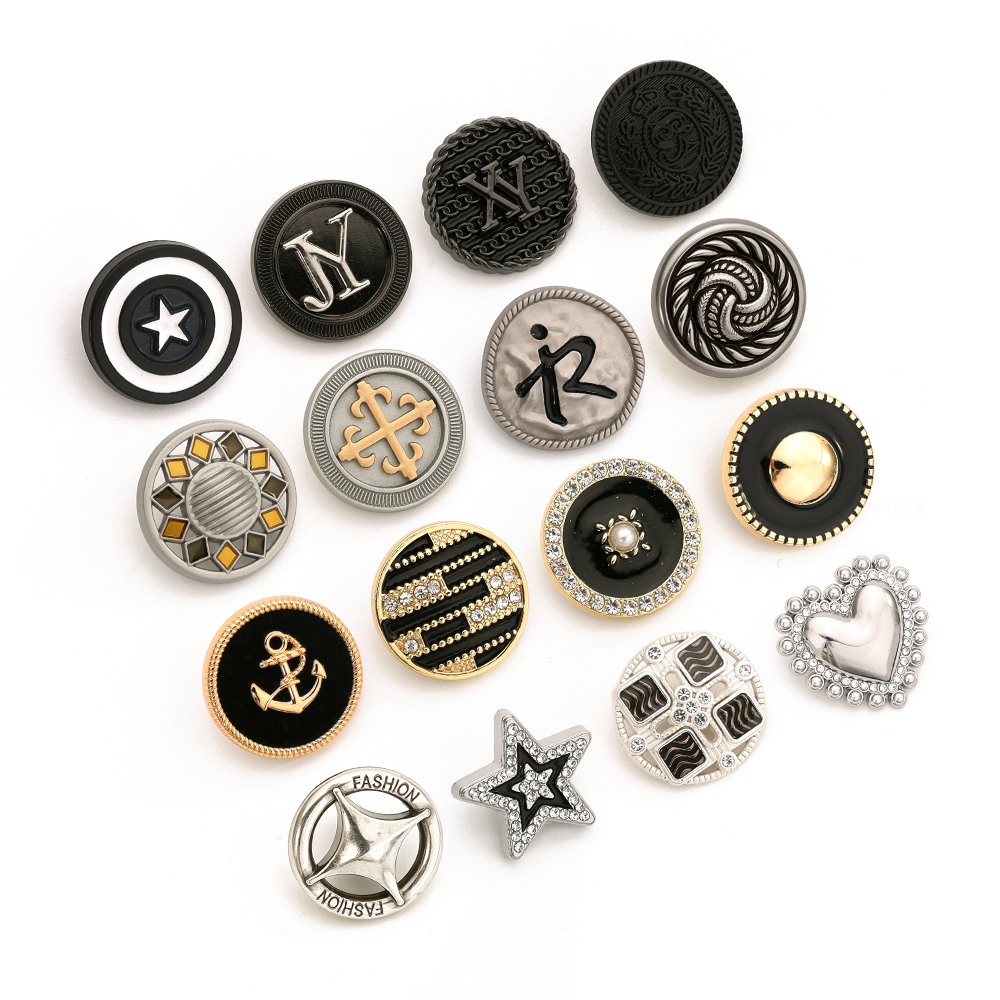 customized black decorative shank buttons