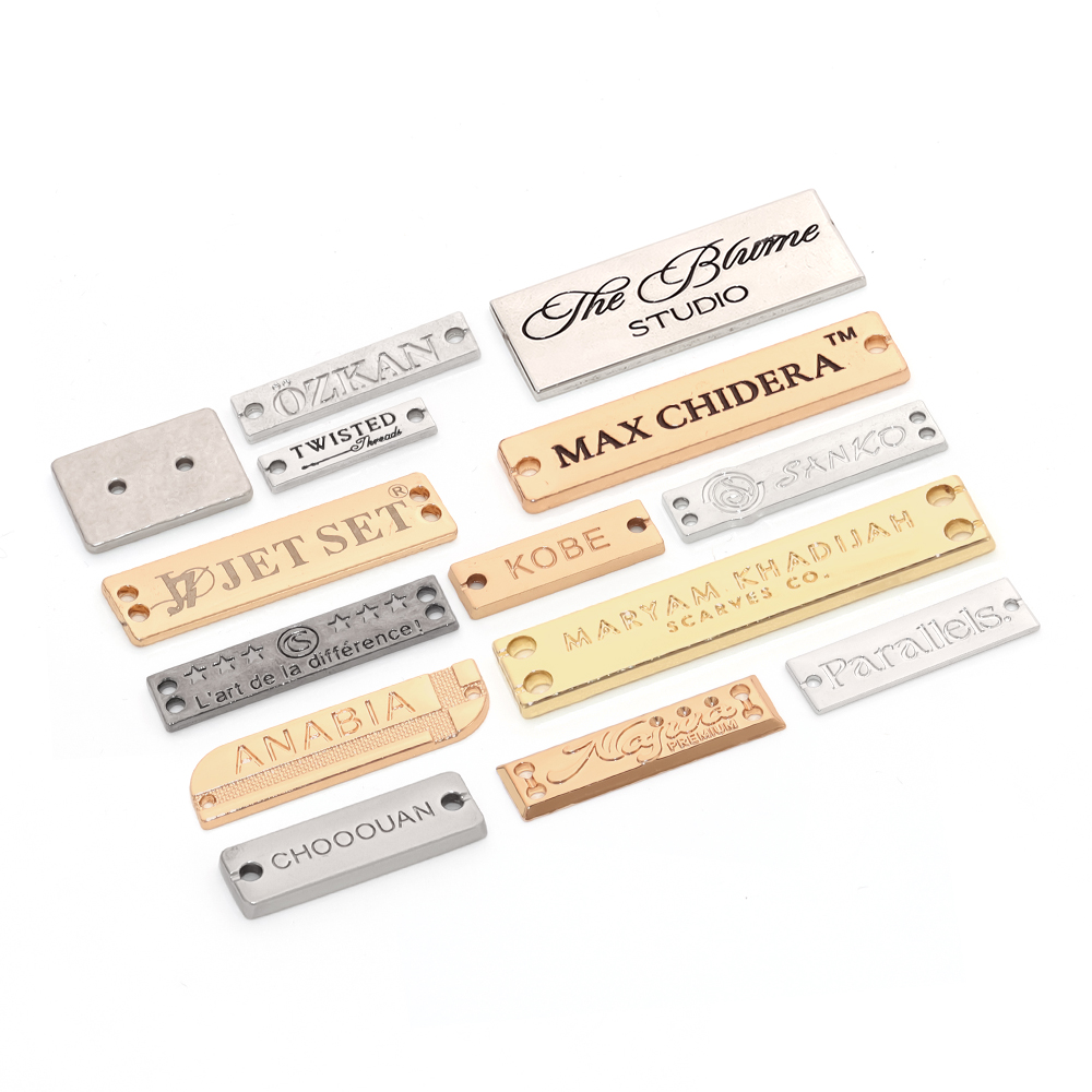 engraved metal tags with sewing holes