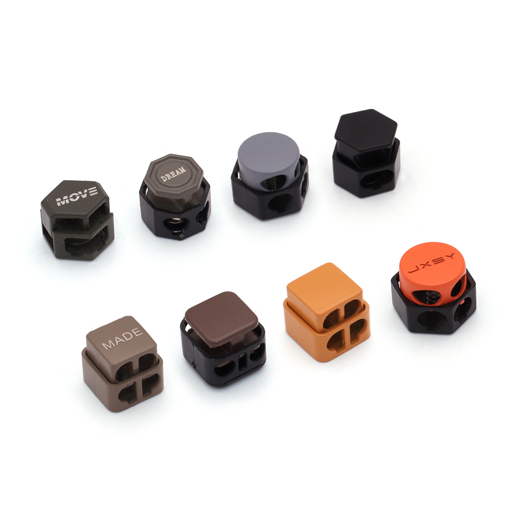 Colored Geometric Spring Cord Locks