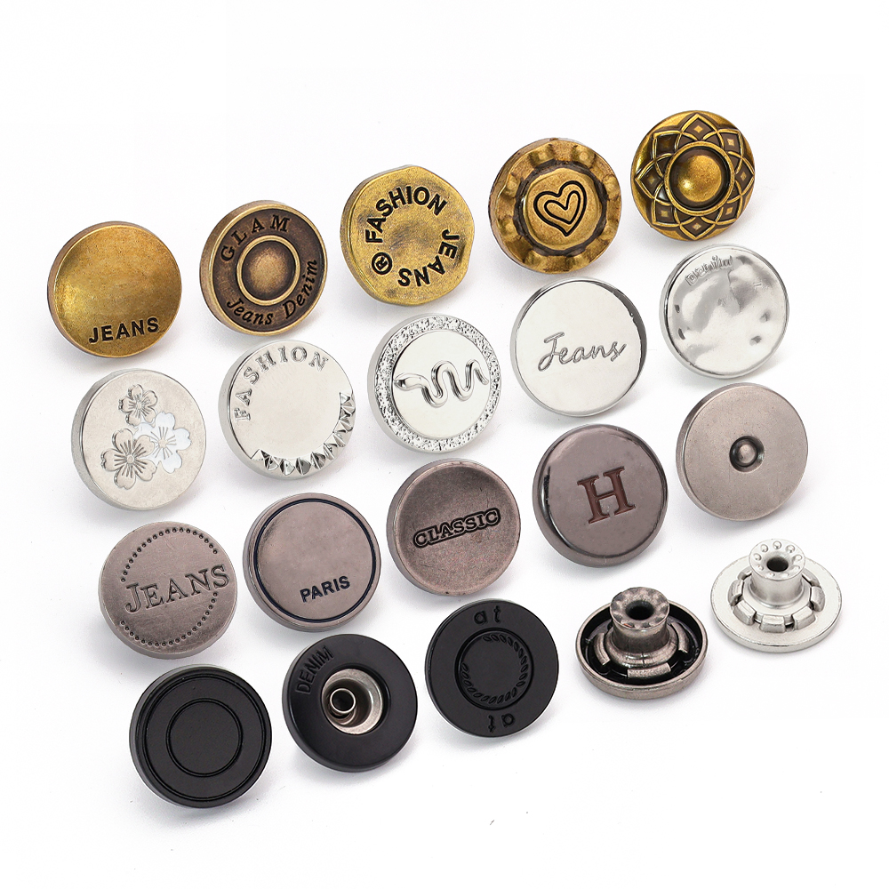 17mm custom retro engraved jeans buttons