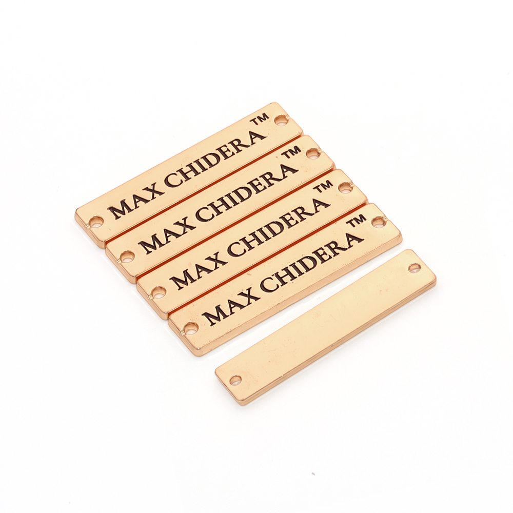 Engraved Metal Tags with Sewing Holes