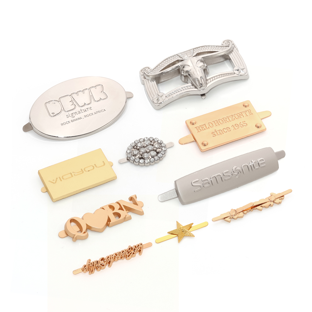 Decorative Metal Labels with Prong Attachment