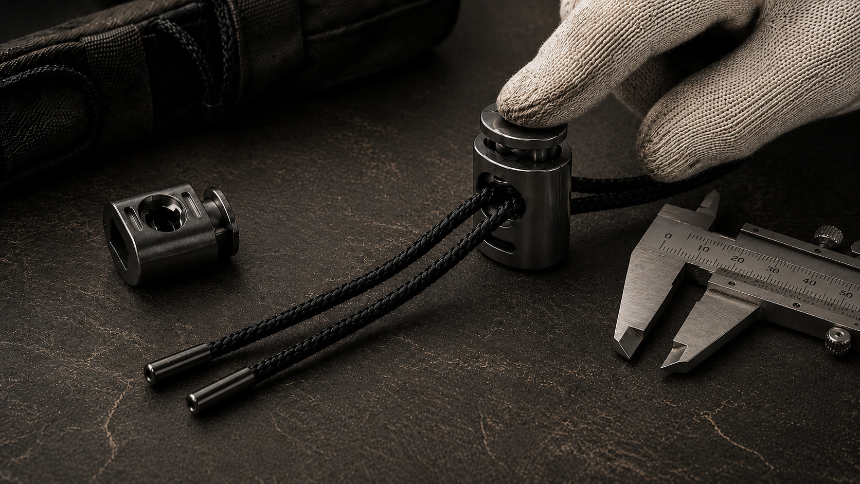 Cord stopper pressing test with cord matching and size inspection