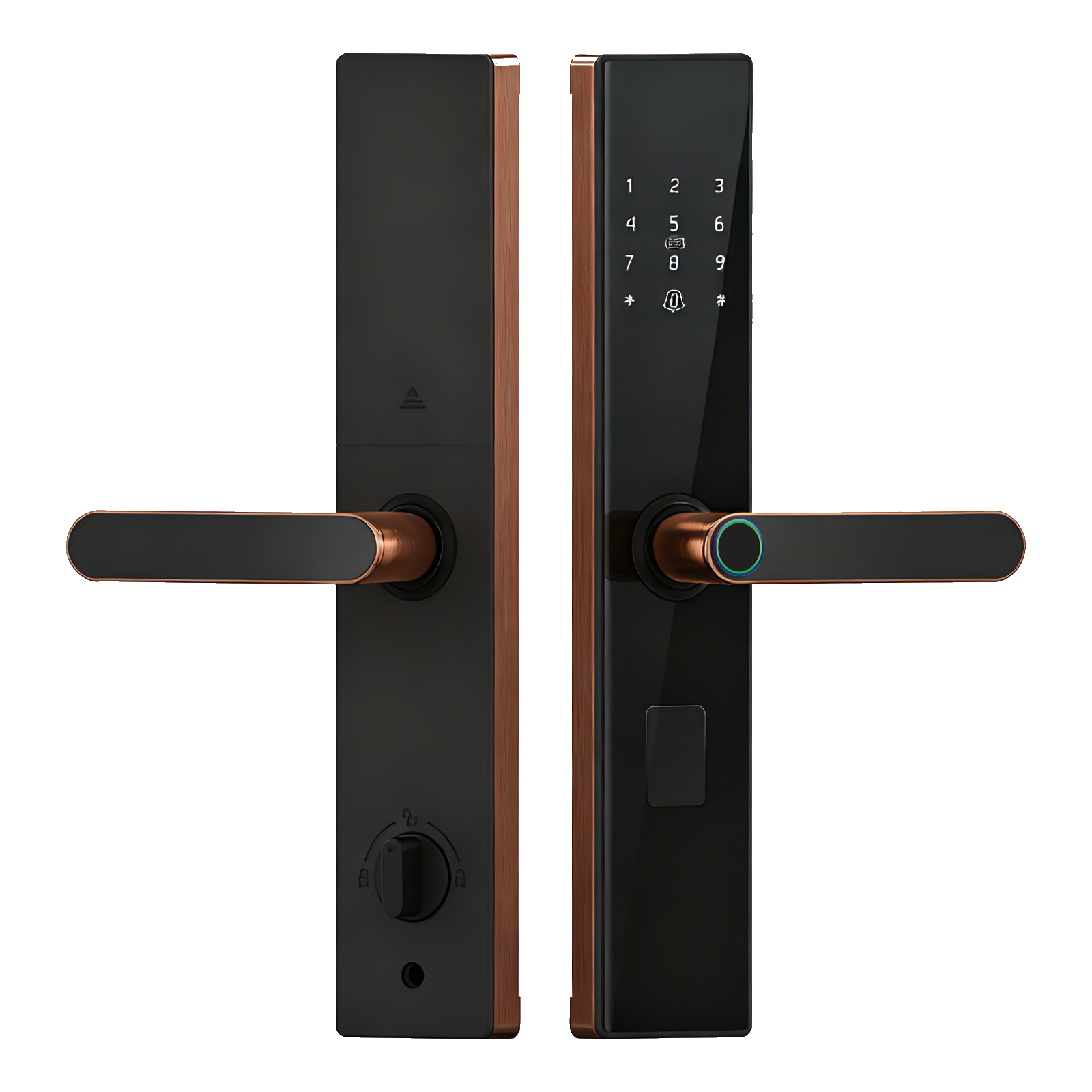 F18 New copper-colored smart electronic door lock, waterproof and Tuya TTlock Bluetooth fingerprint smart door lock