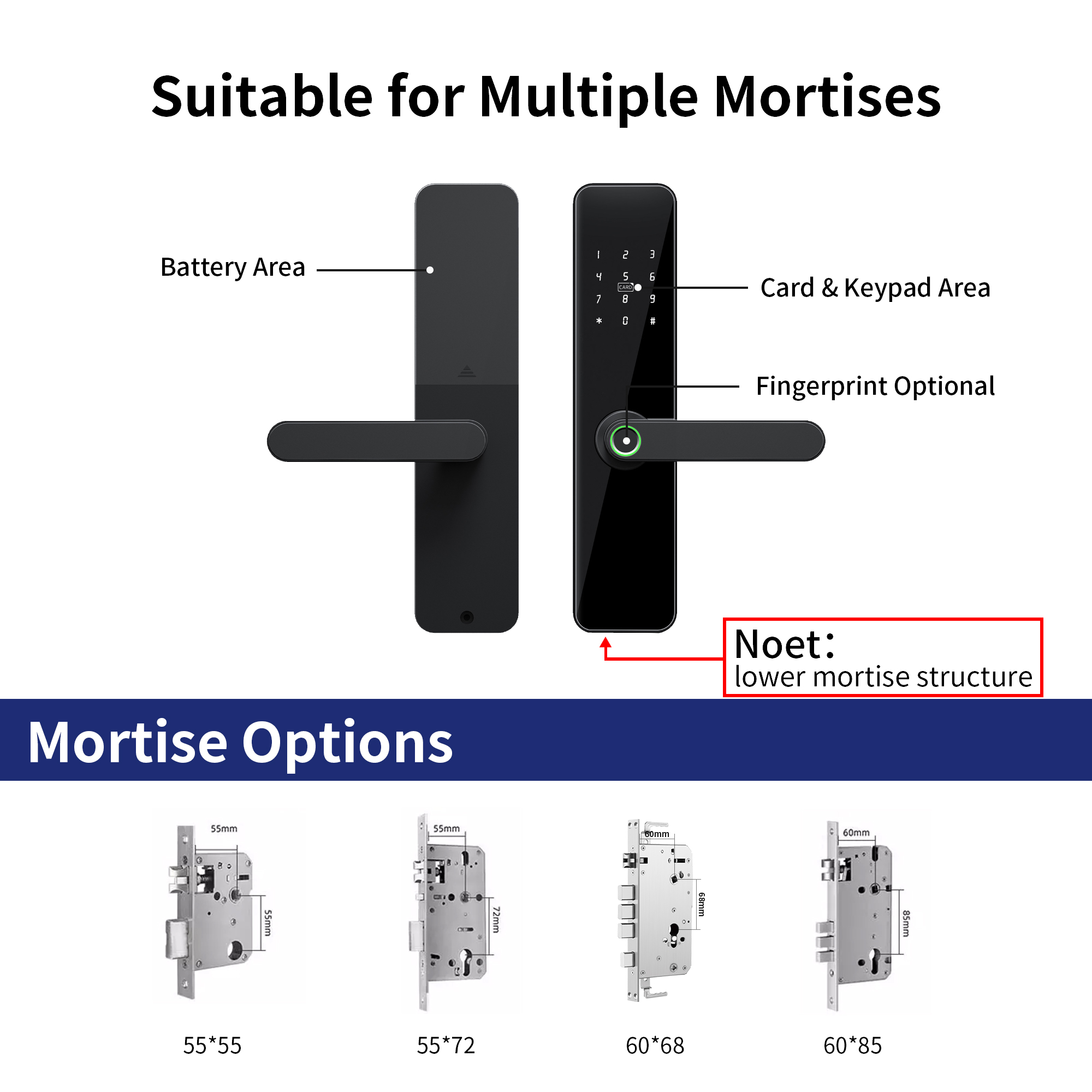 Smart Door Lock Fingerprint Password Card WiFi App Remote Control Keyless Entry Security Handle Lock manufacture