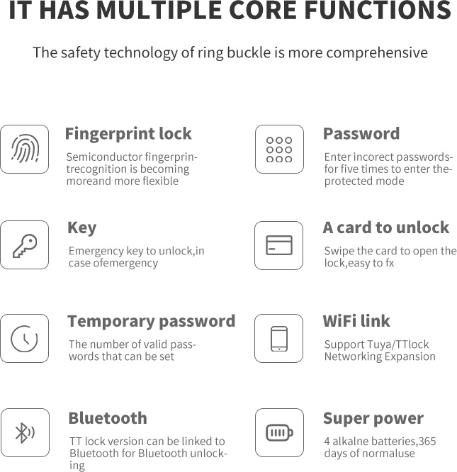 A3 Wooden door smart lock fingerprint lock electronic code lock factory