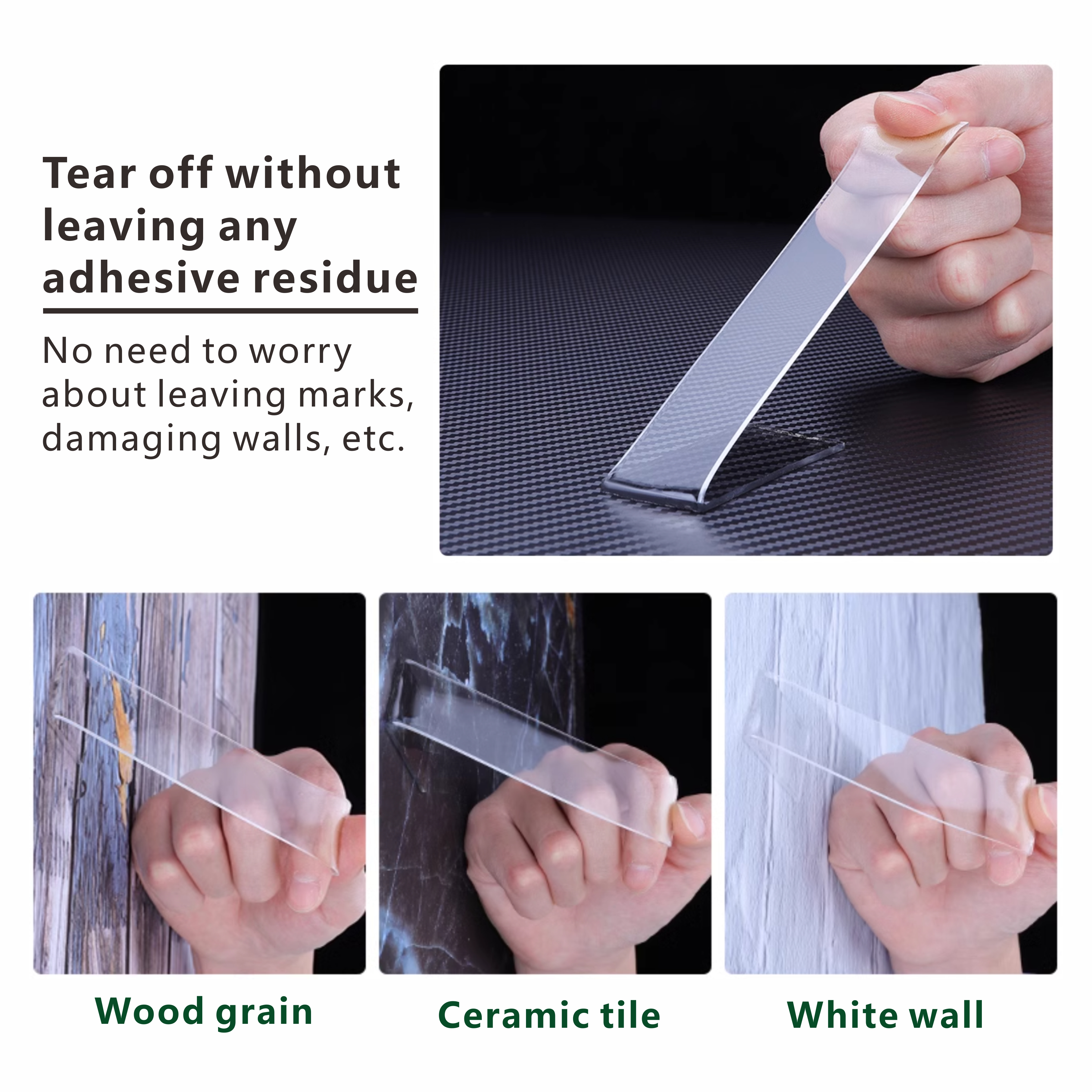 HWK nano tape is moisture-proof stretchable traceless and transparent for sockets photo frames carpets automotive supplies details