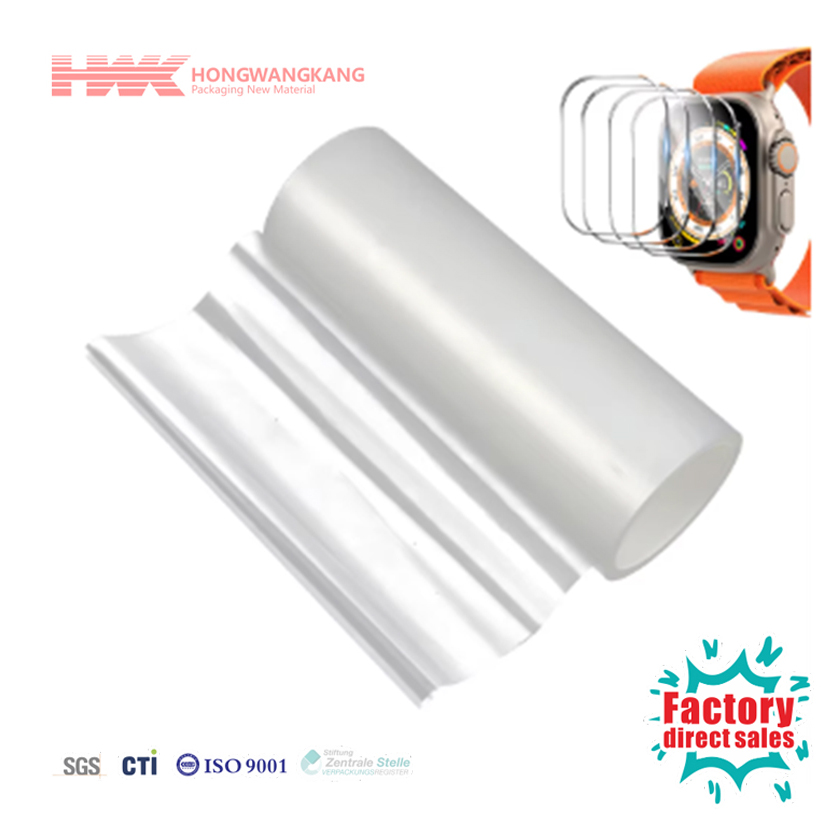 Film Plastik PET Permukaan Kustom dari HWK Factory dengan Film Protektif PET Self-Adhesive untuk Proteksi Layar dan Permukaan