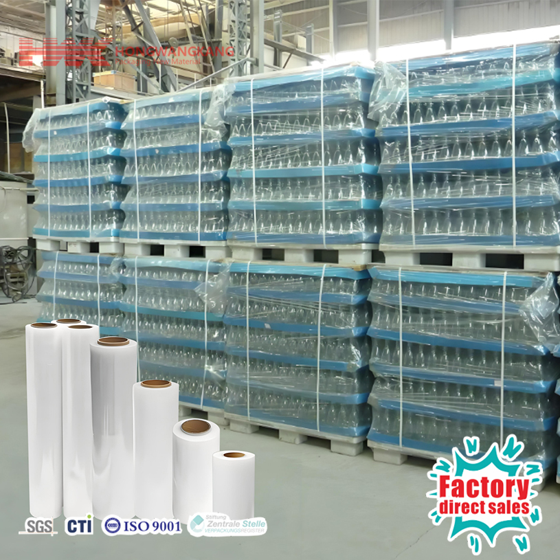 Film extensible pré-étiré transparent personnalisé HWK Factory pour l'emballage haute vitesse et l'enroulement de palettes