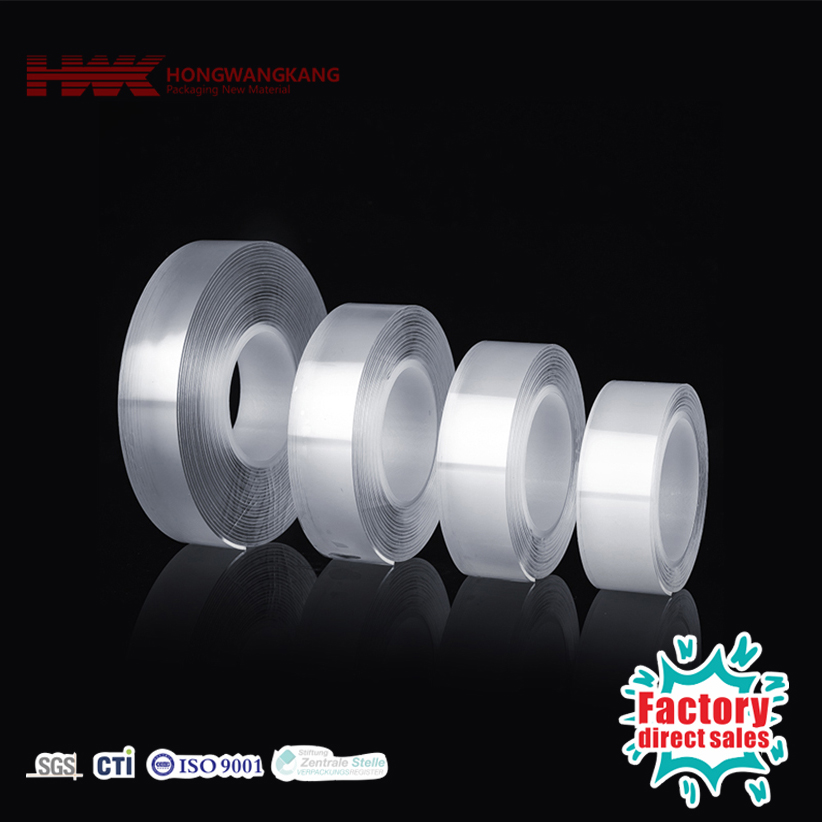 HWK Factory Custom Pita Nano Dapat Digunakan Ulang, Dengan Lem Gel Jernih Kuat Dua Sisi untuk Dekorasi Rumah