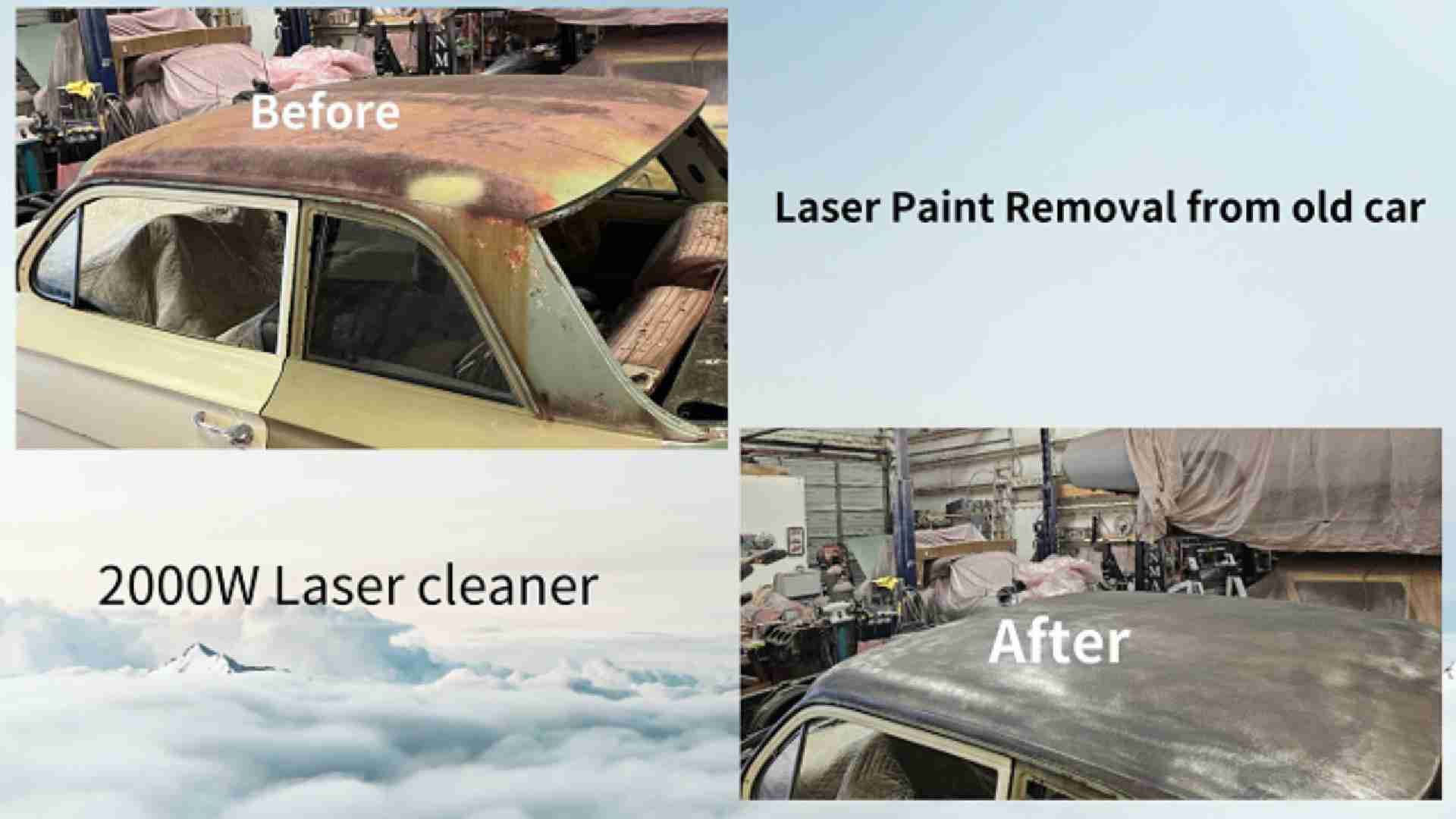 2000W Laser-Reinigungsmaschine zur Farbentfernung von alten Autos - Kundenfeedback