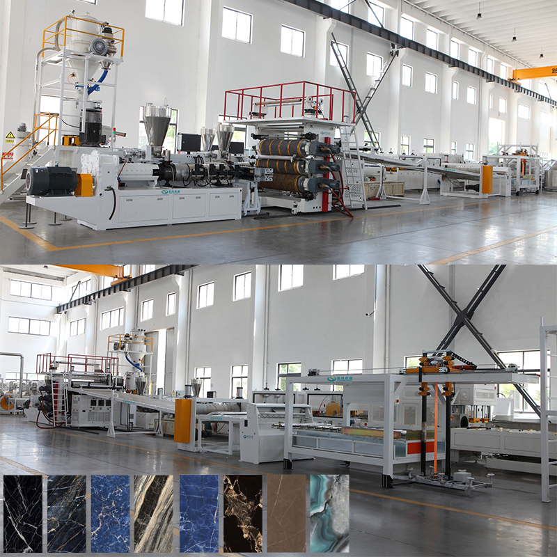 The difference between UV artificial marble sheet wall panel extrusion production line and marble machine