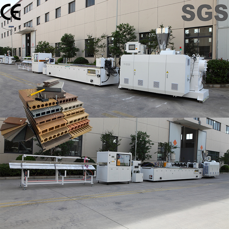 Why PE wood plastic outdoor wall panel floor fence extrusion line does not need a traction machine