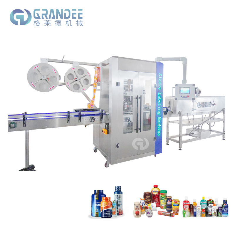 Automatic bottle label shrink sleeve labeling machine equipment with steam heating tunnel